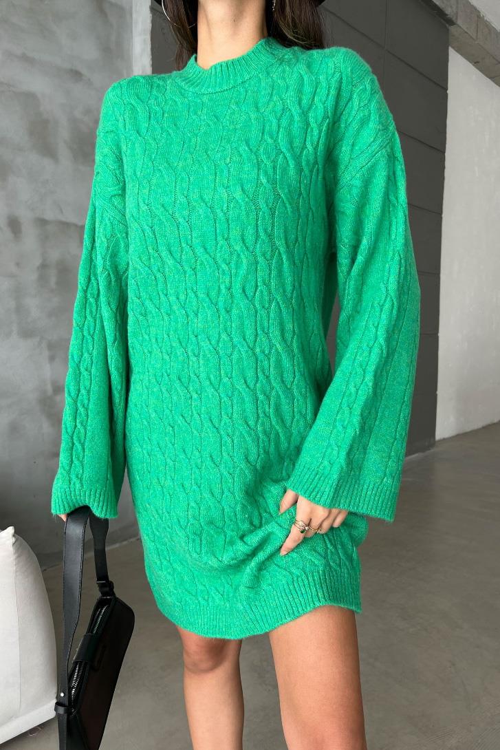 S4K2537Melanie Örgü Desen Mini Elbise 2537-02