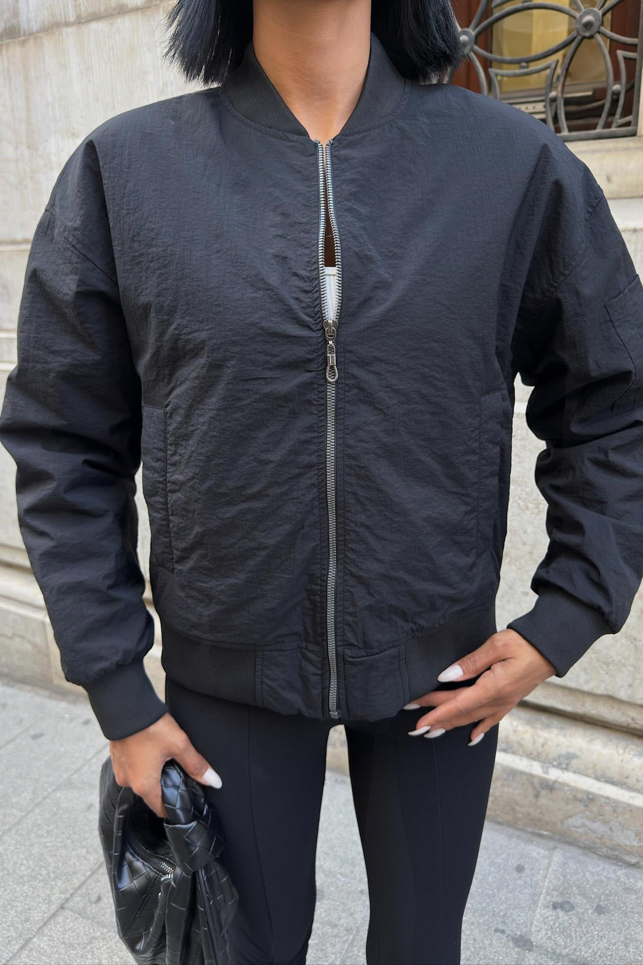 S5K7059Michonne Ribanalı Bomber Ceket 7059 -08