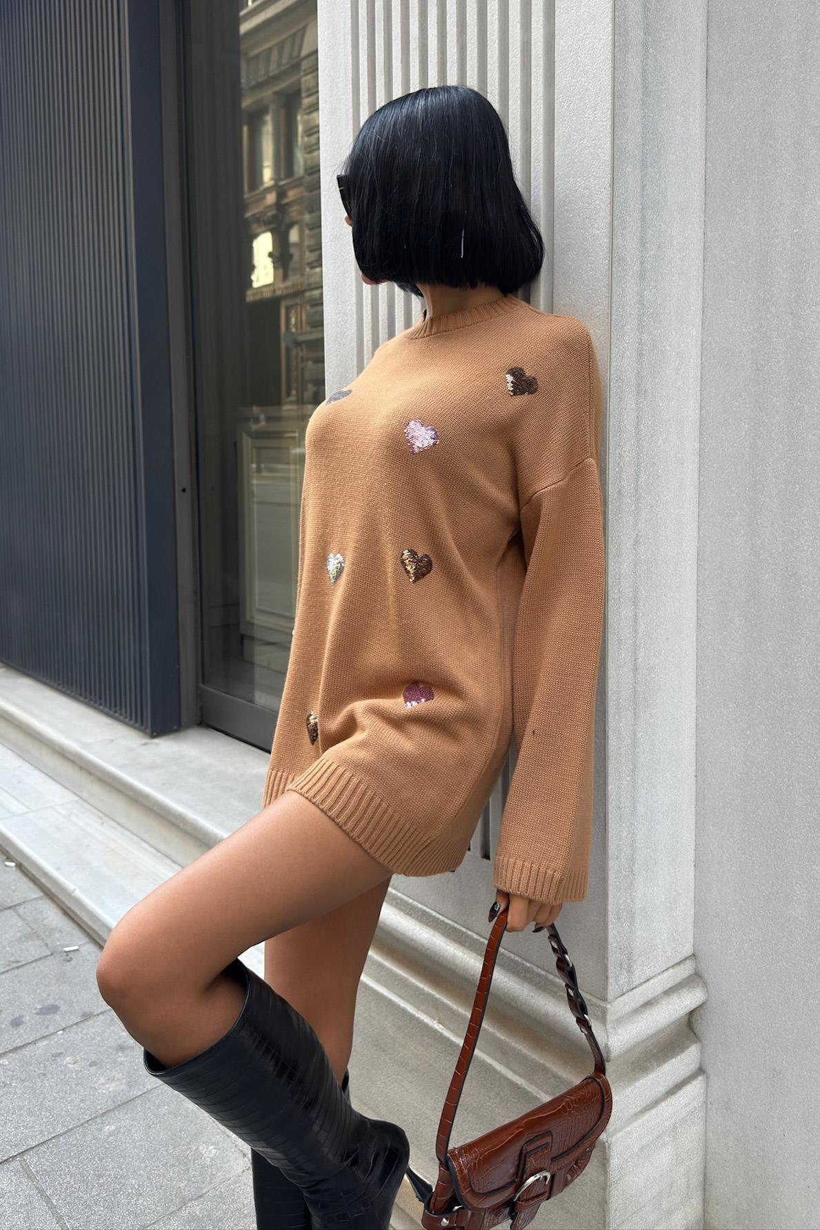 S5K1339Molly Heart Patterned Knitted Sweater 1339