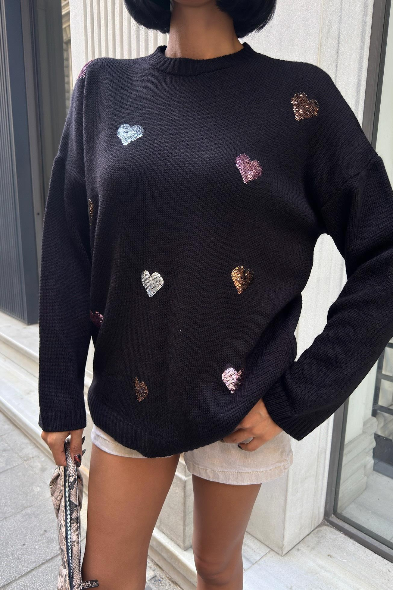 S5K1339Molly Heart Patterned Knitted Sweater 1339