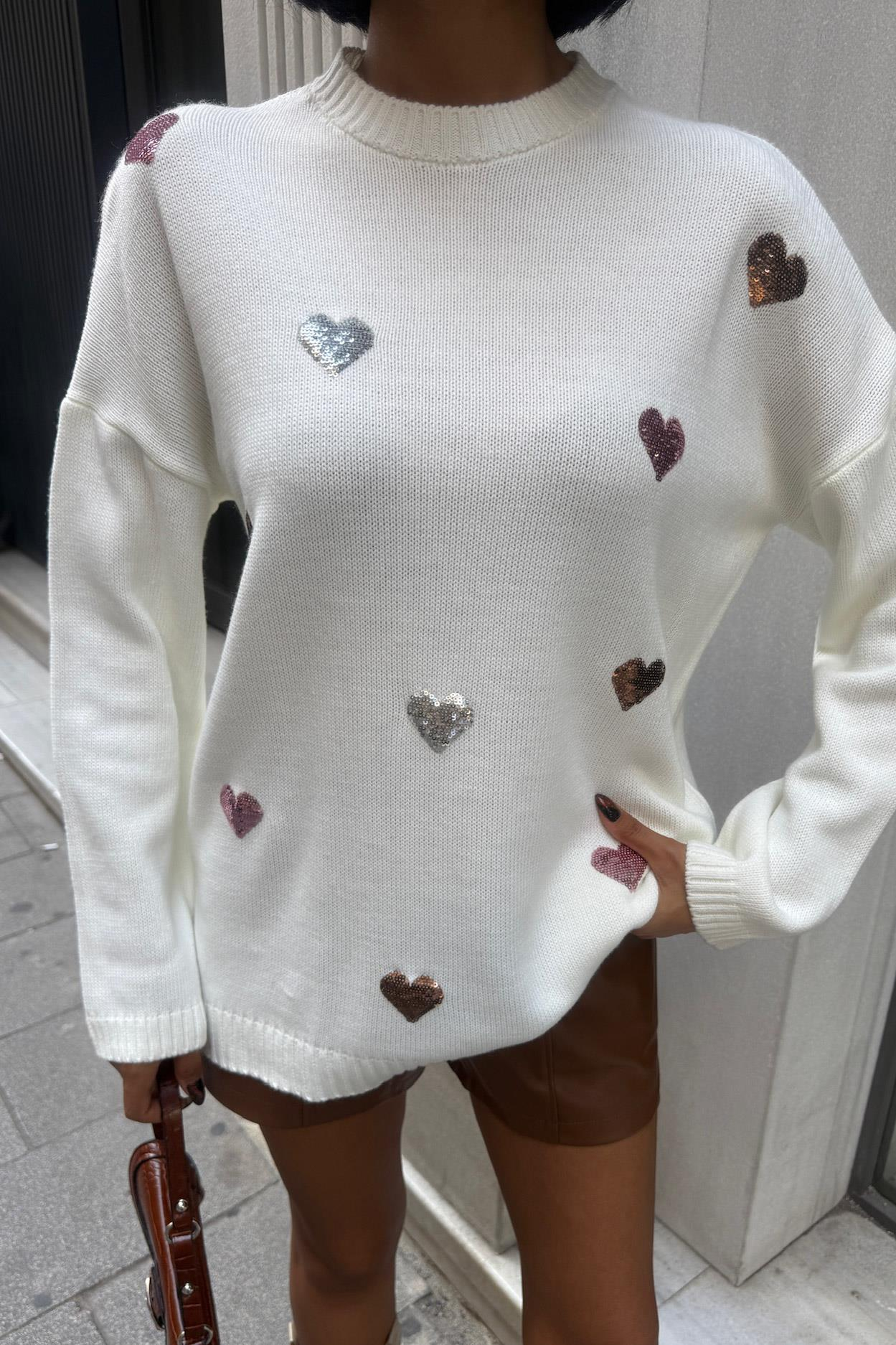 S5K1339Molly Heart Patterned Knitted Sweater 1339