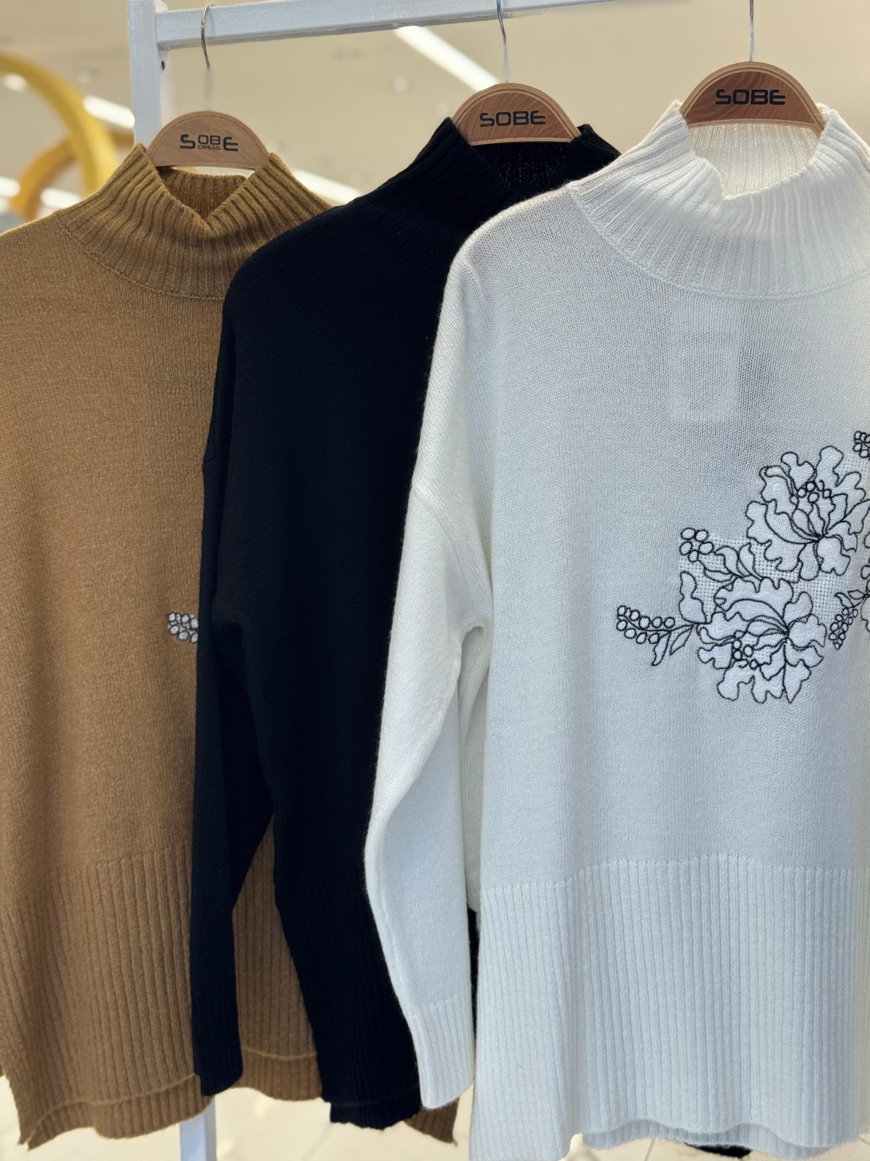 S5K1340Embroidery Detailed Knitwear Sweater 1340
