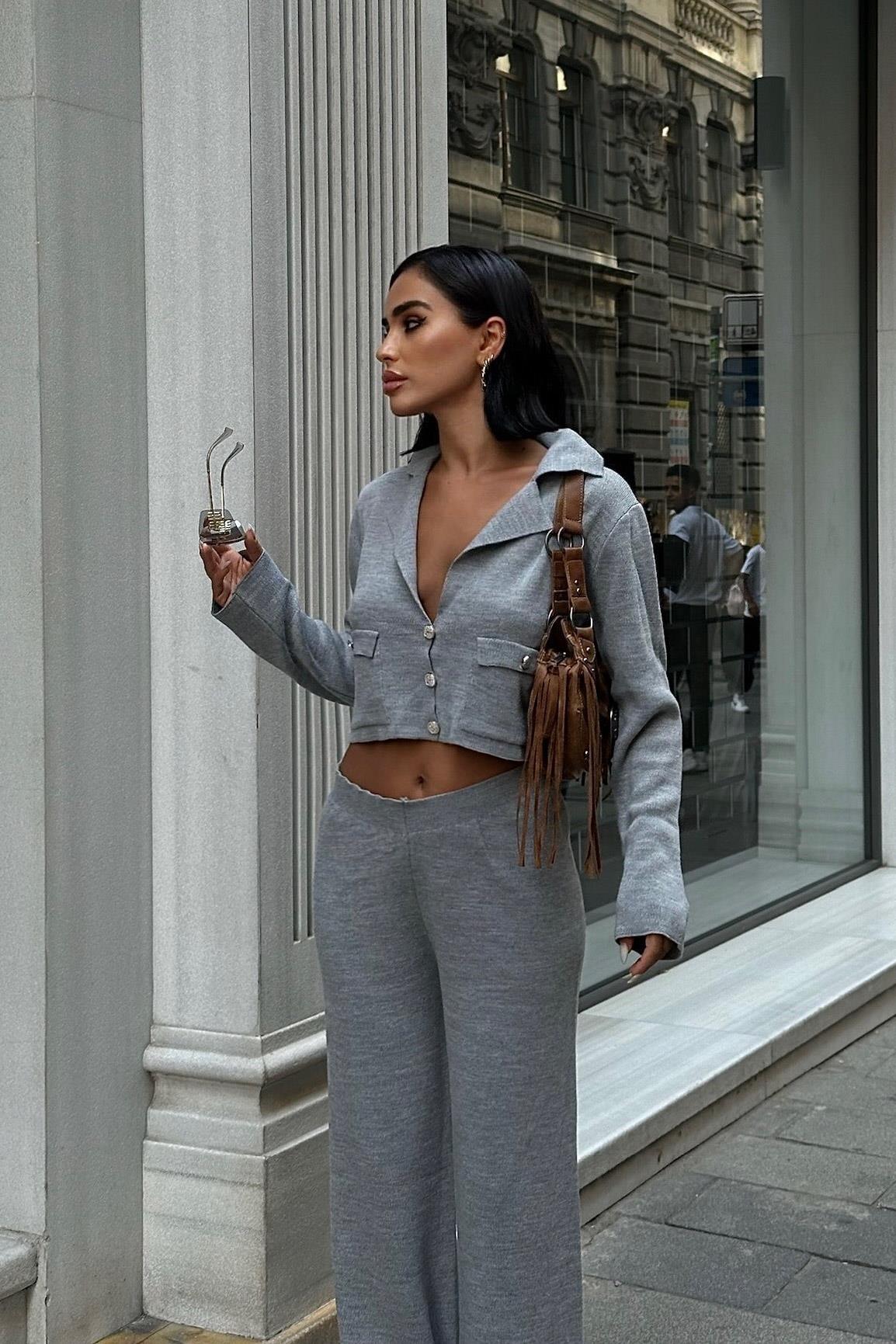 S5K9954Nancy Kruveze Yaka Crop Takım 9954 - 25