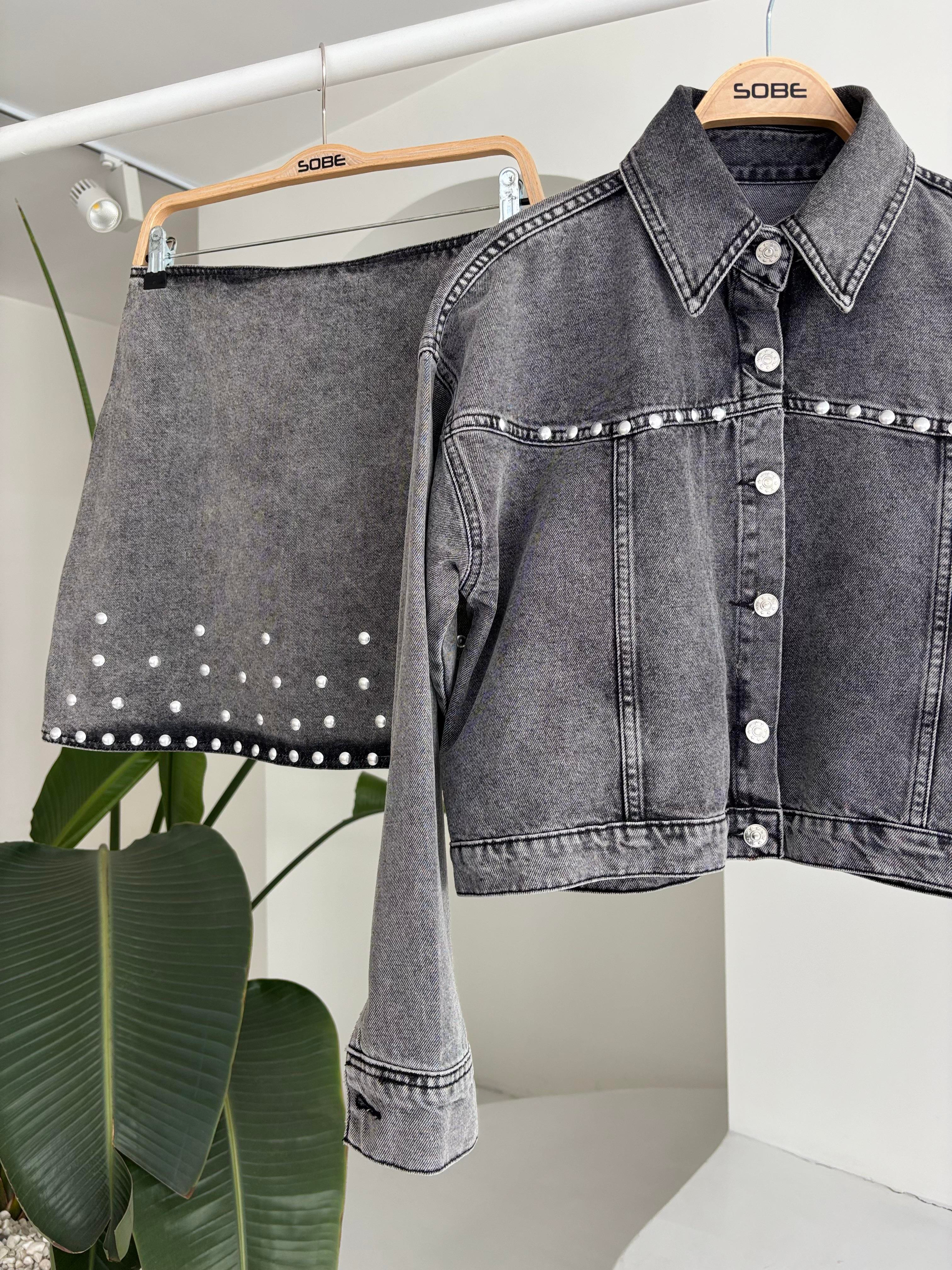 S5K9930Nouvelle Taş Detay Denim Takım 9930