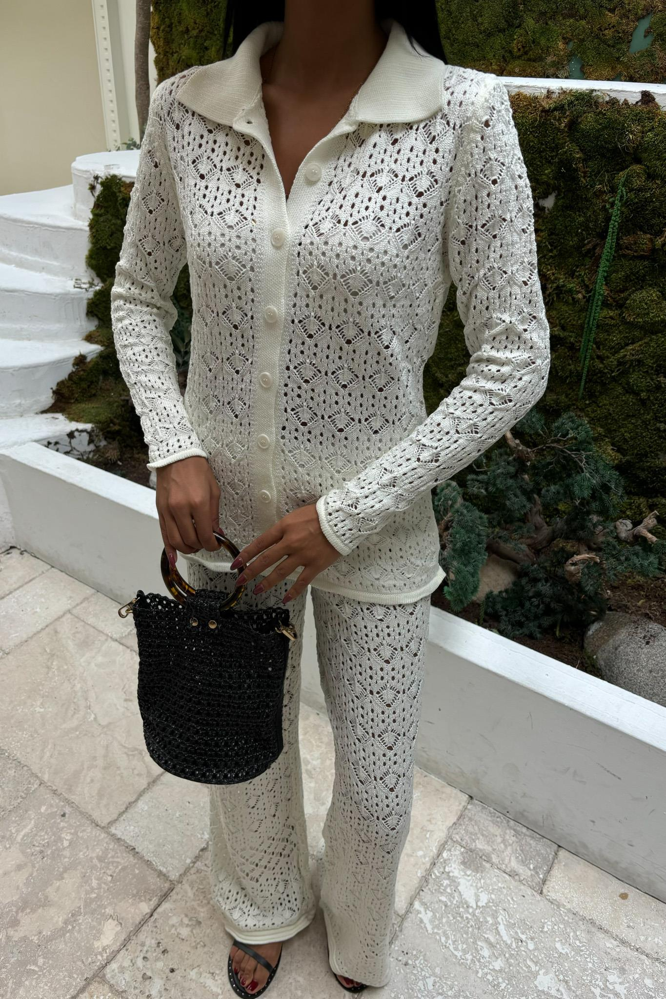 S5K9934Odette Openwork Trouser Set 9934