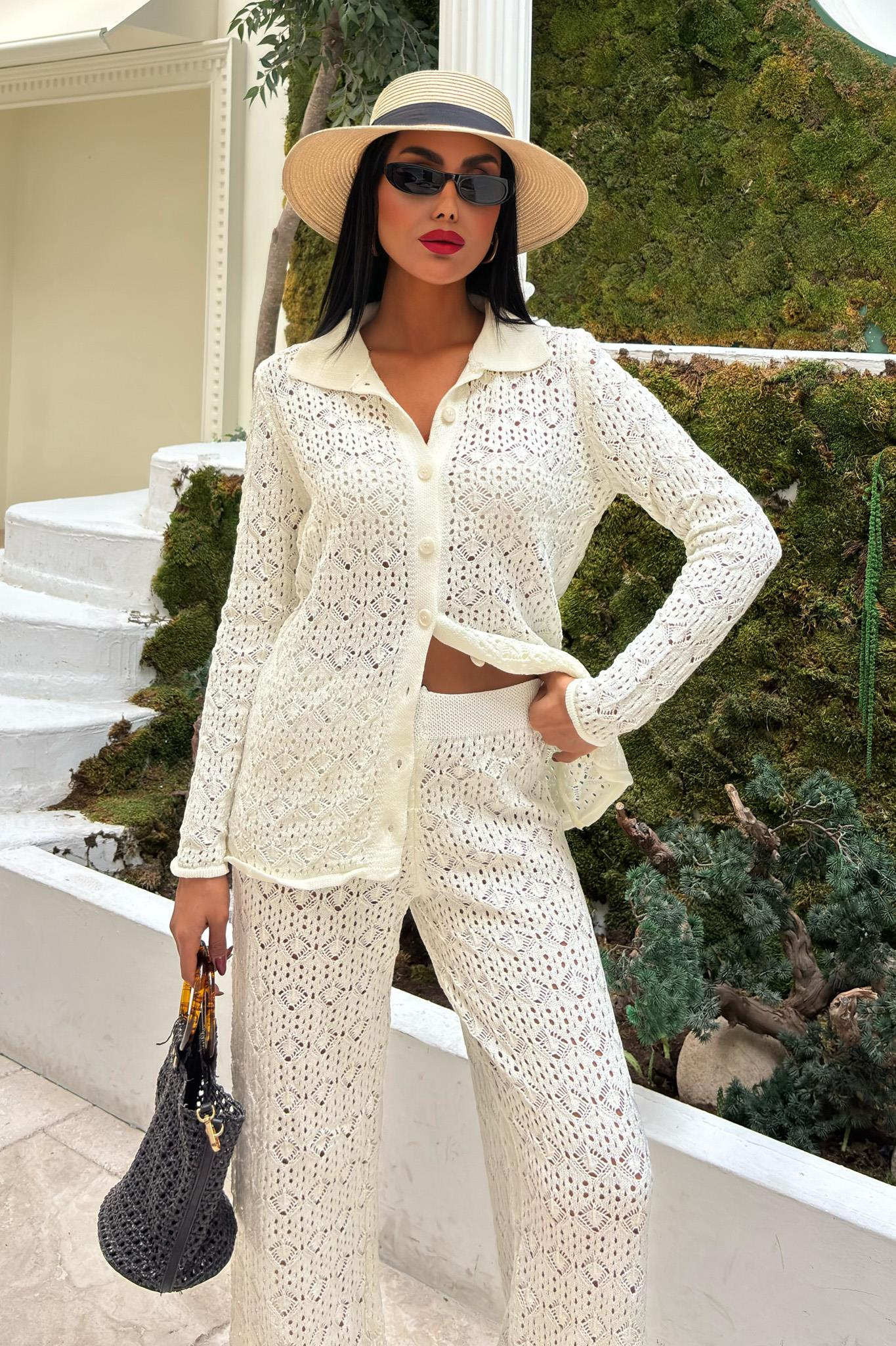 S5K9934Odette Openwork Trouser Set 9934