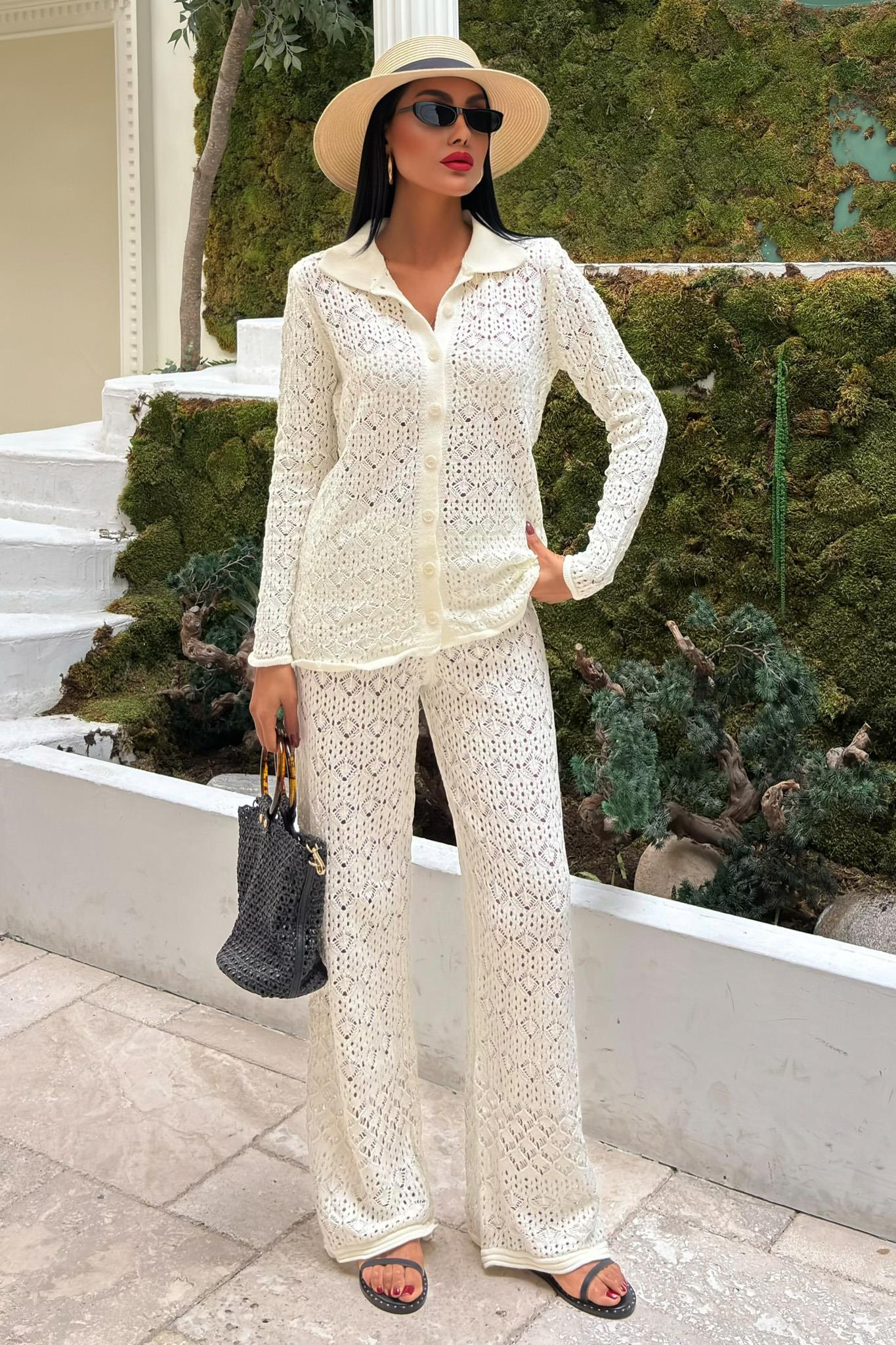 S5K9934Odette Openwork Trouser Set 9934