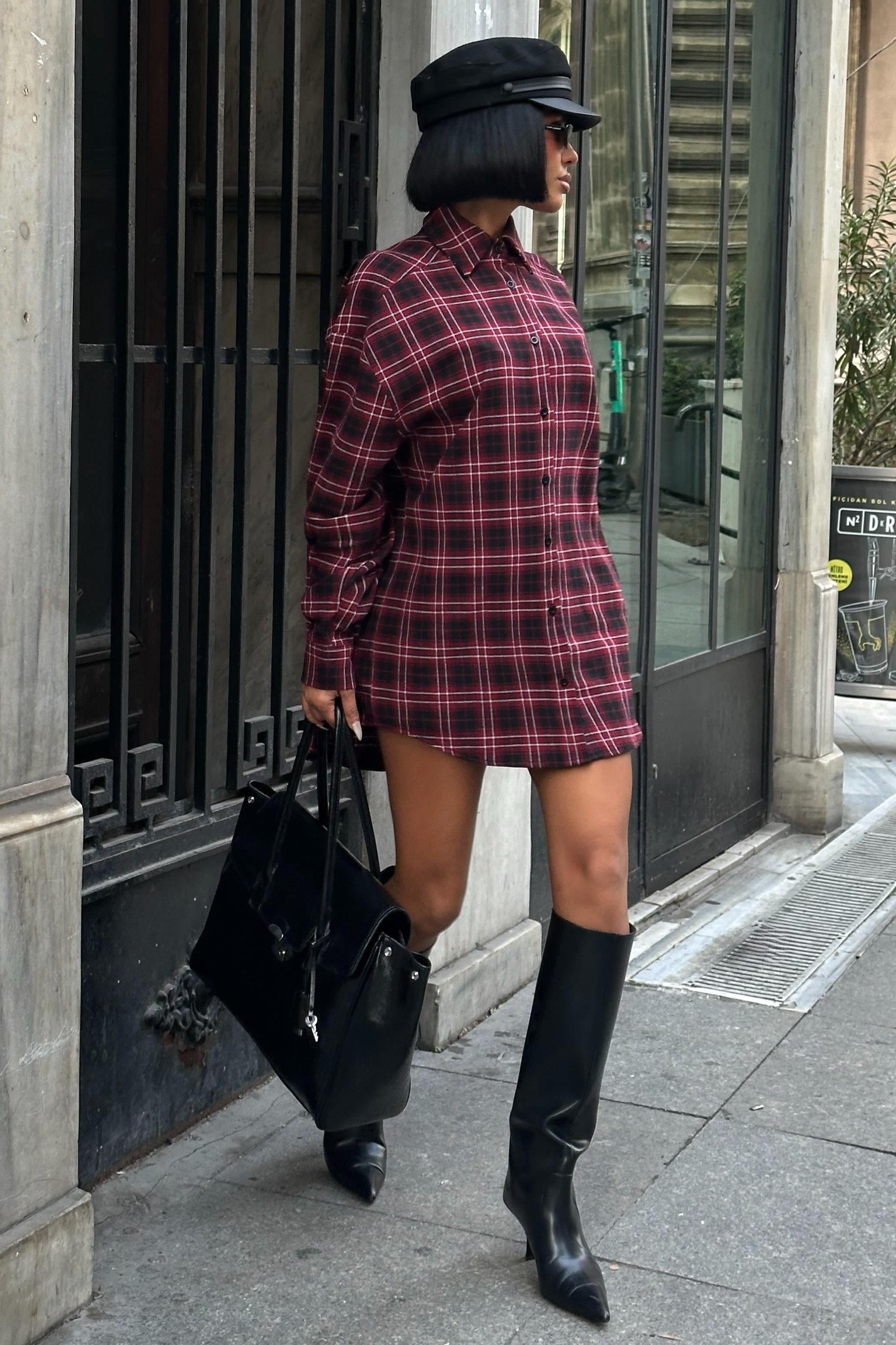 S6K3485Oduncu Tarzı Ekose Gömlek – Oversize Kalıp 3485-08