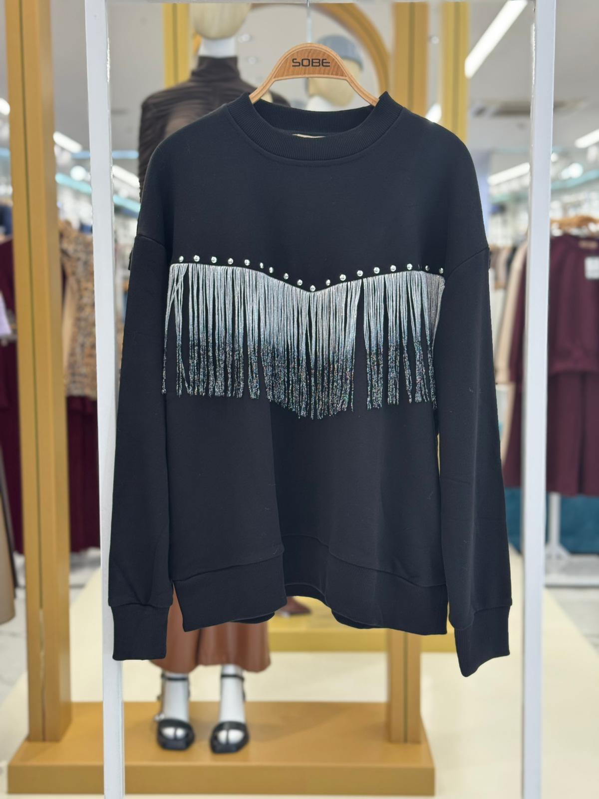 S5K8051Tassel Detailed Sweatshirt 8051