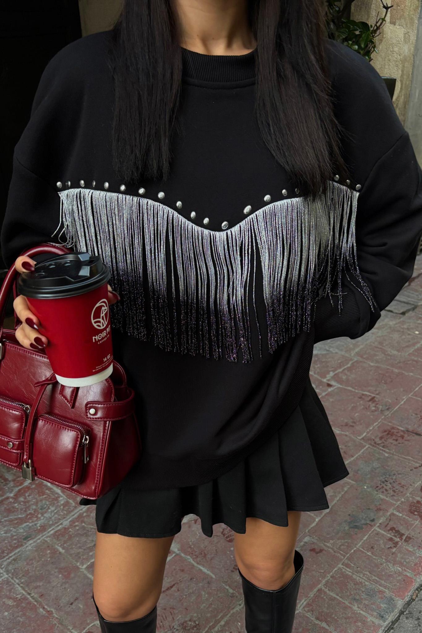 S5K8051Tassel Detailed Sweatshirt 8051