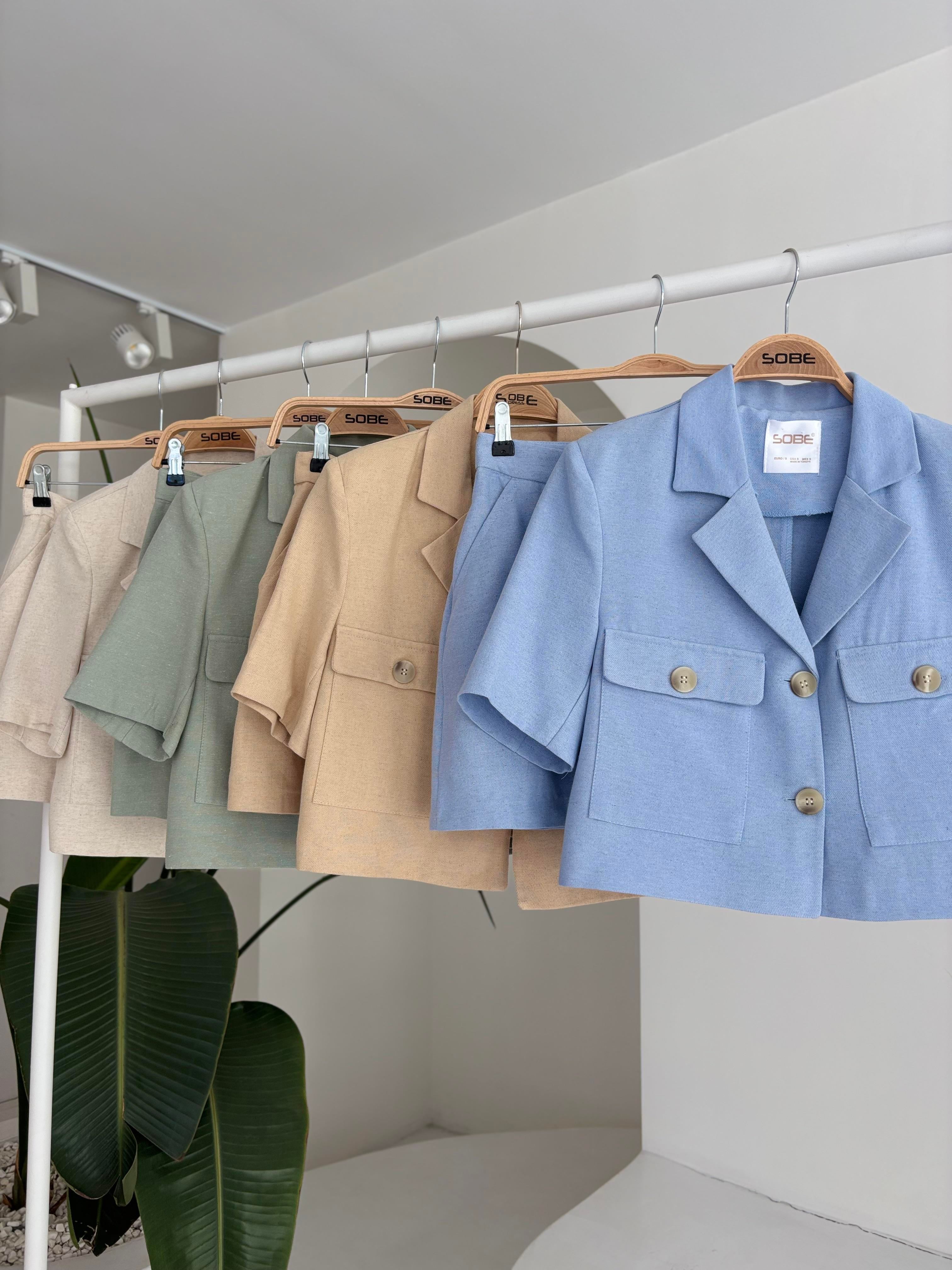 S4Y9833Rainbow Short sleeve Jacket Set  9833