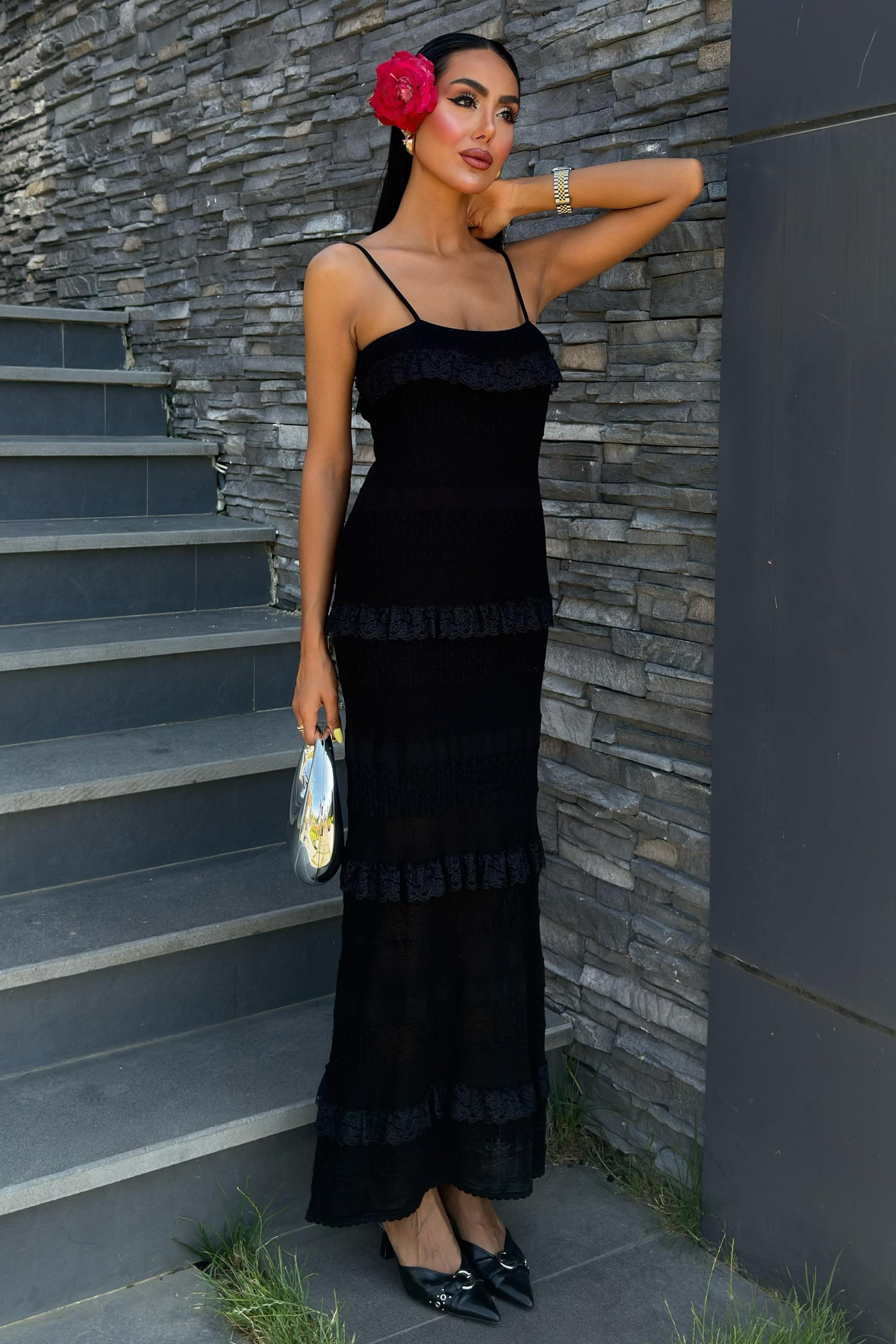 S4Y2754Regina Dantel Detay Elbise 2754-01