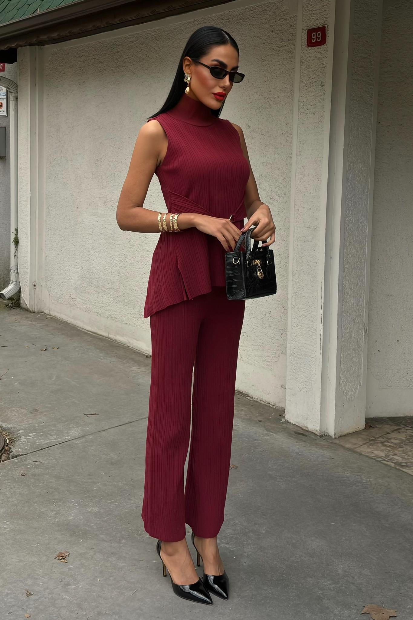 S5K9946Rose Dik Yaka Fitilli Takım 9946