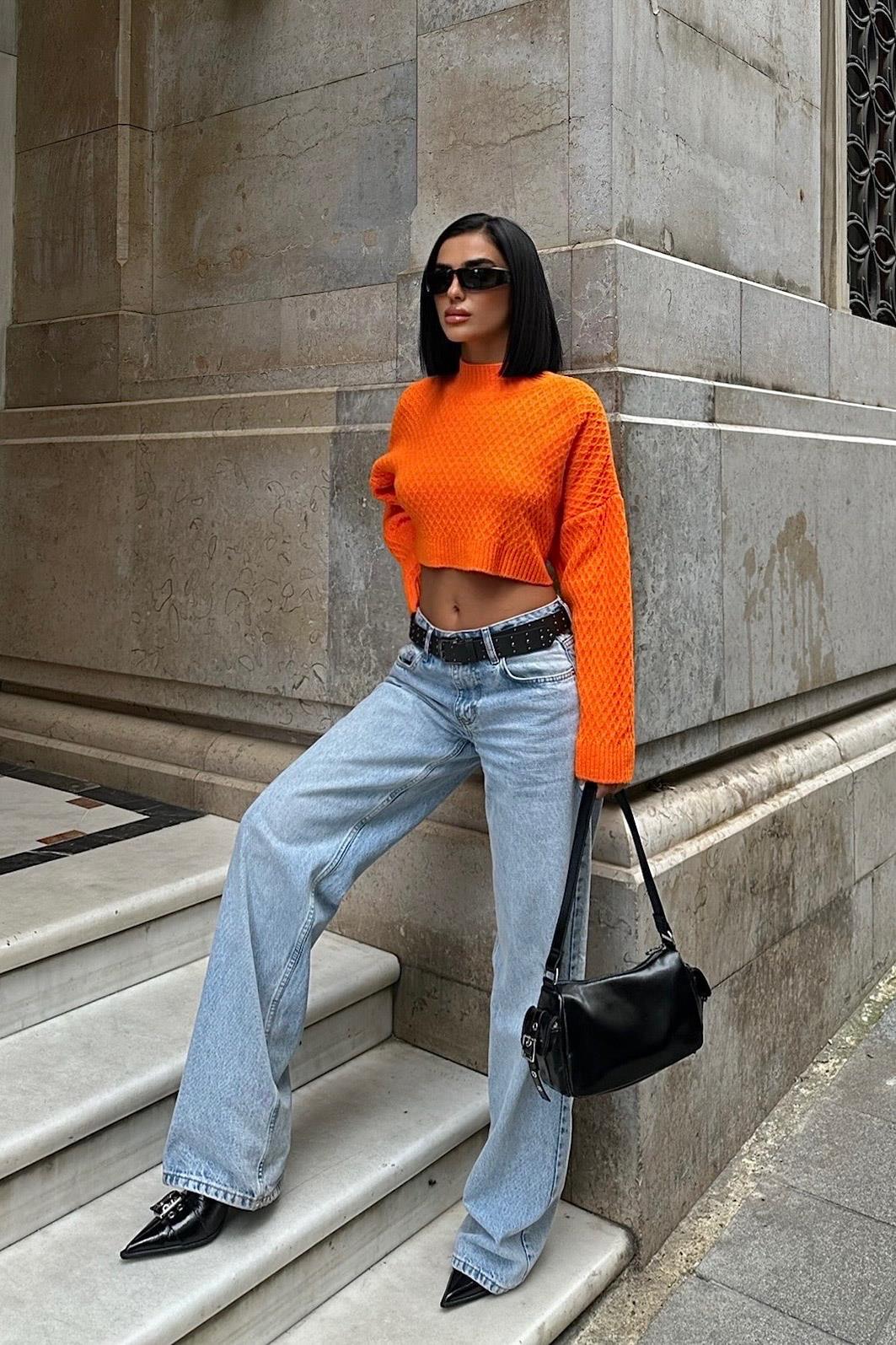 S4K1270Sabina Low-Rise Crop Sweater 1270-09