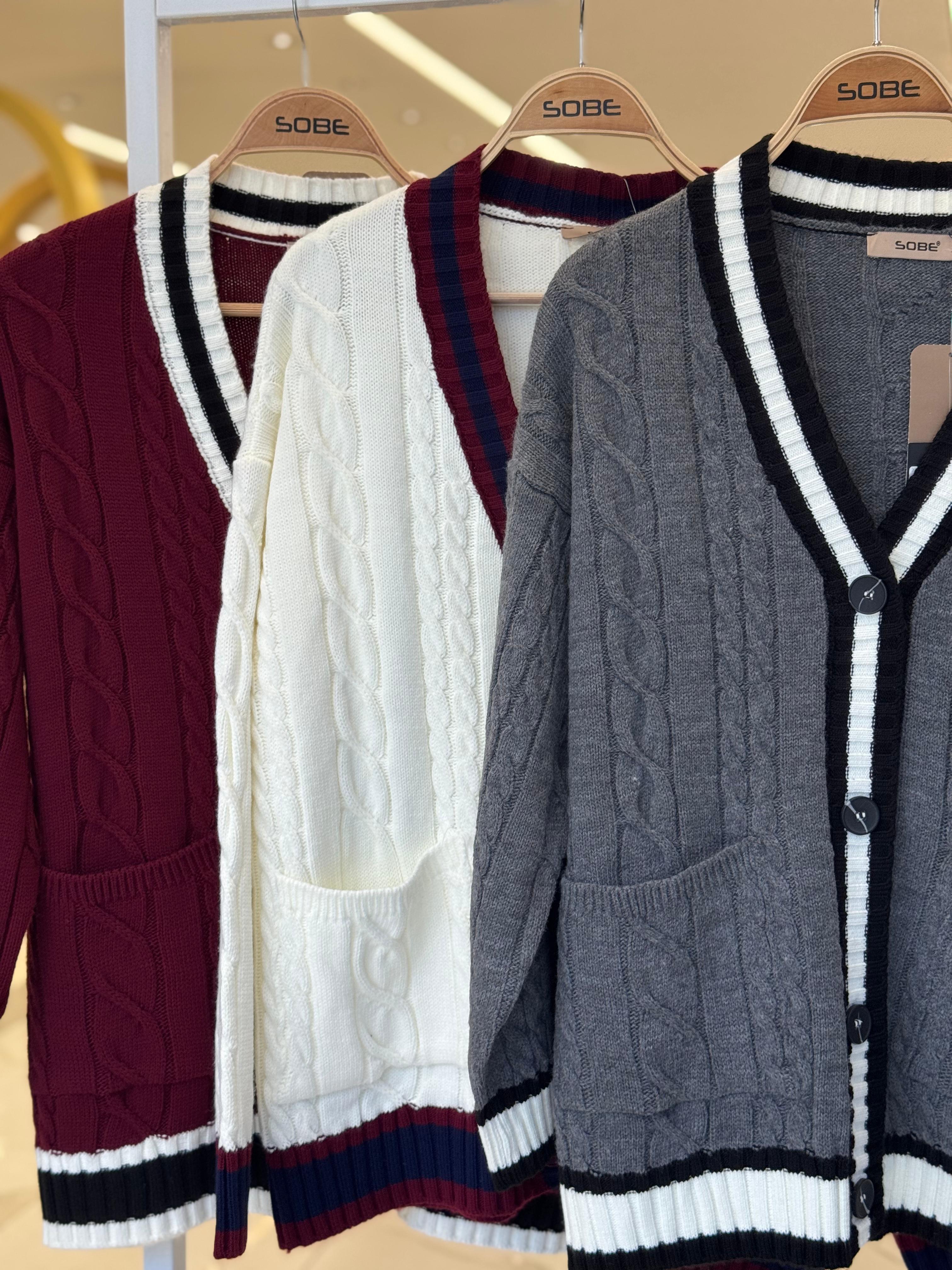 S5K5183Cardigan en tricot à motifs en poils de poil 5183