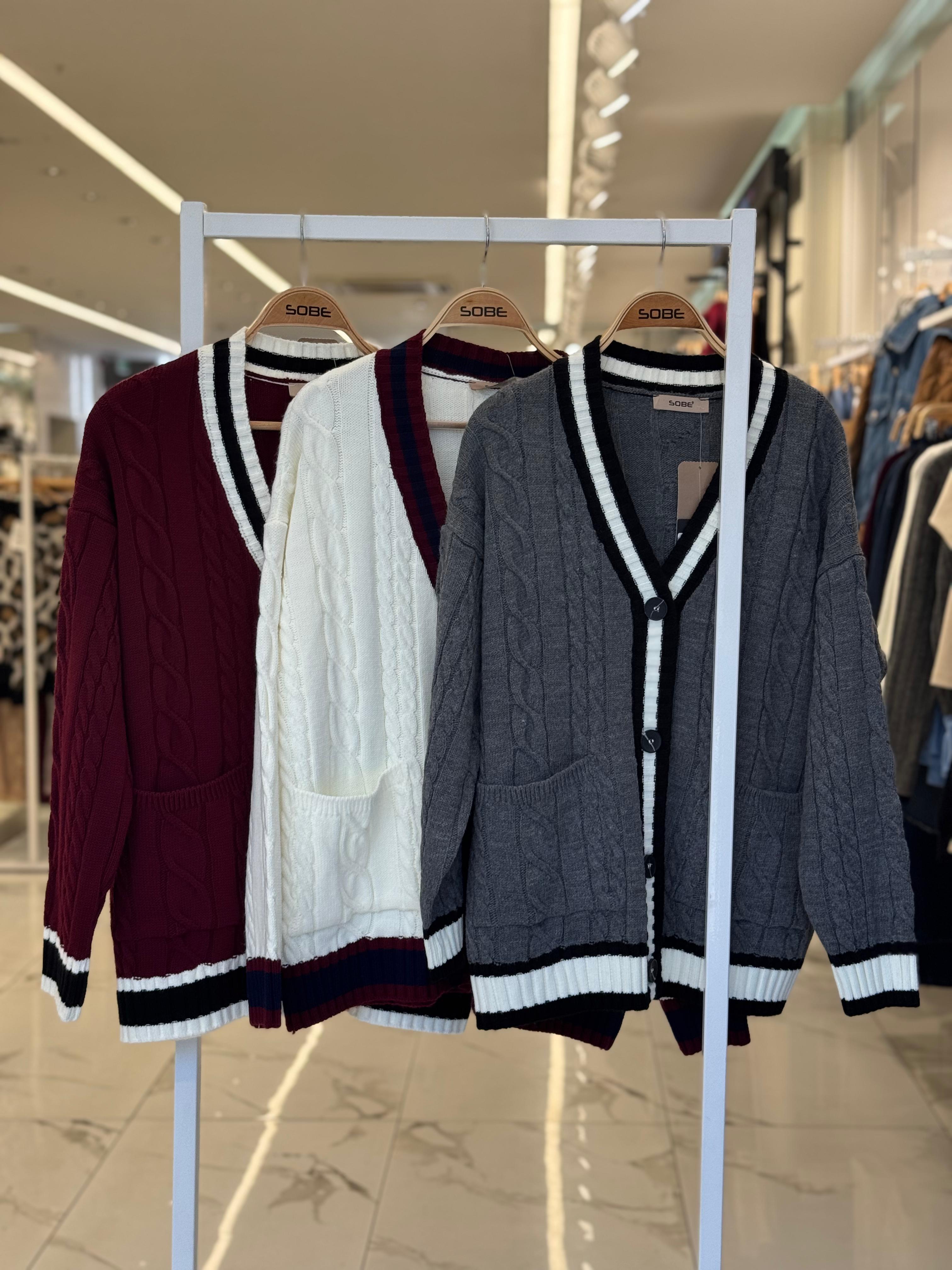 S5K5183Cardigan en tricot à motifs en poils de poil 5183