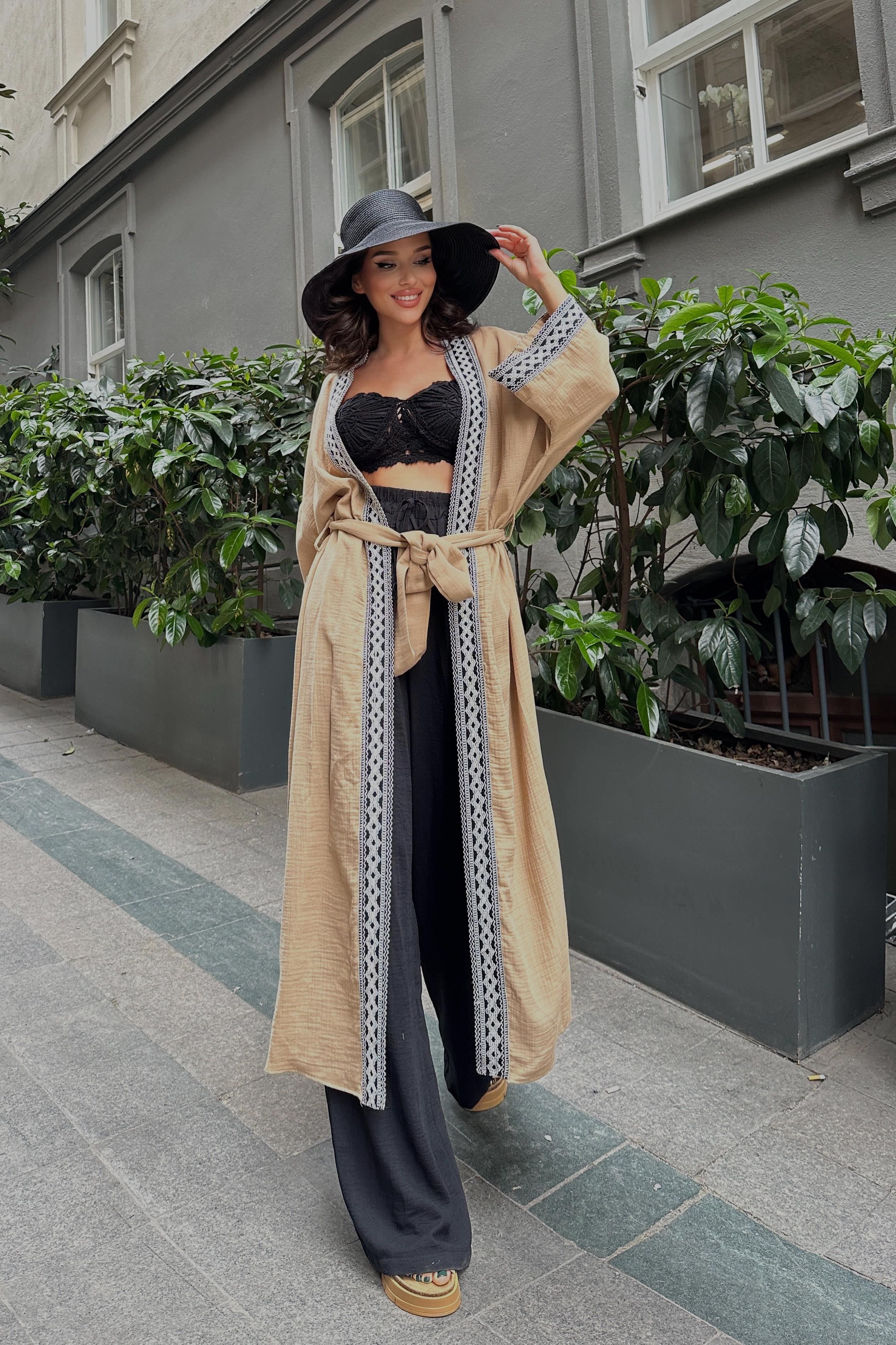 S4Y5160Shanina Desenli Kimono 5160