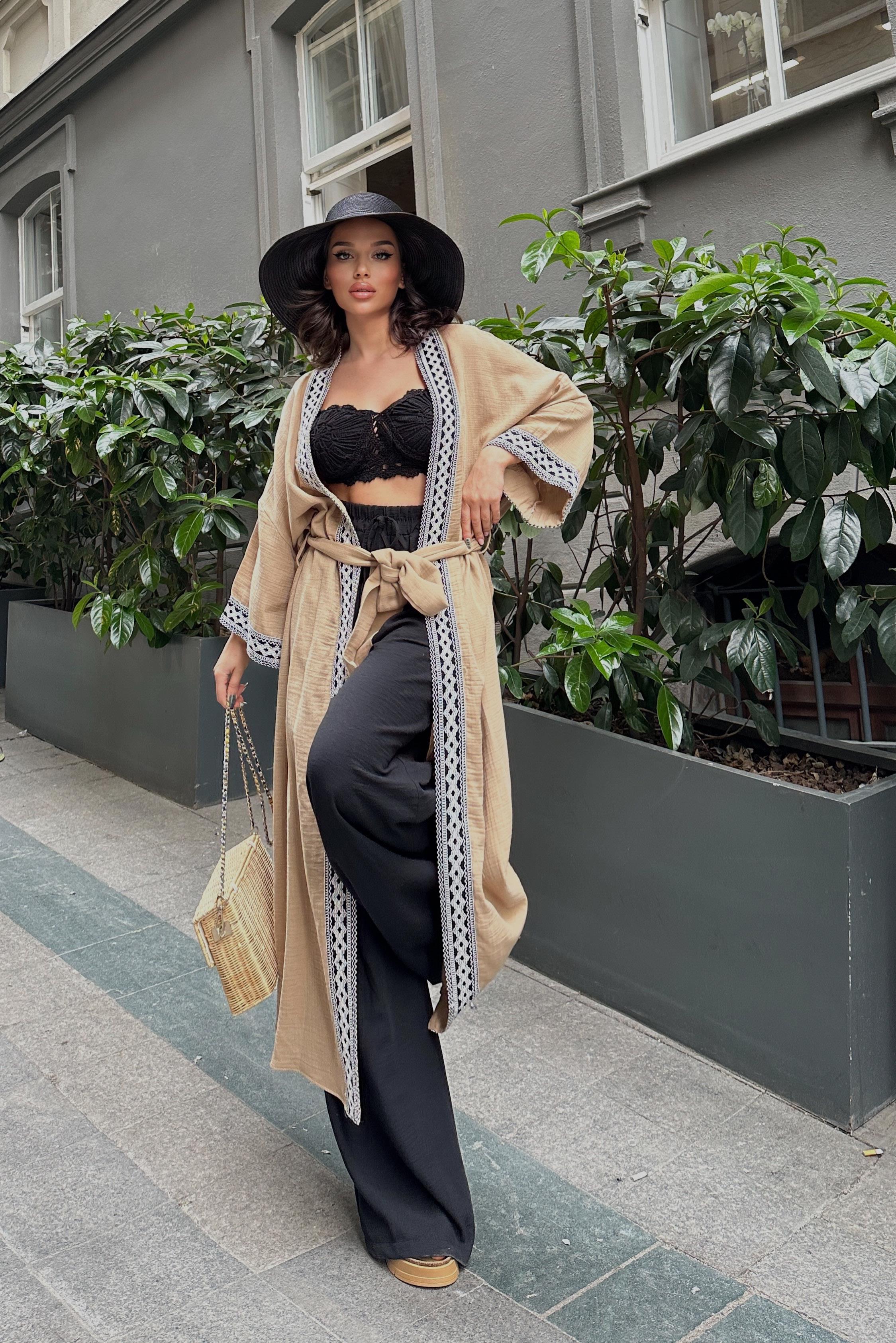 S4Y5160Shanina Desenli Kimono 5160