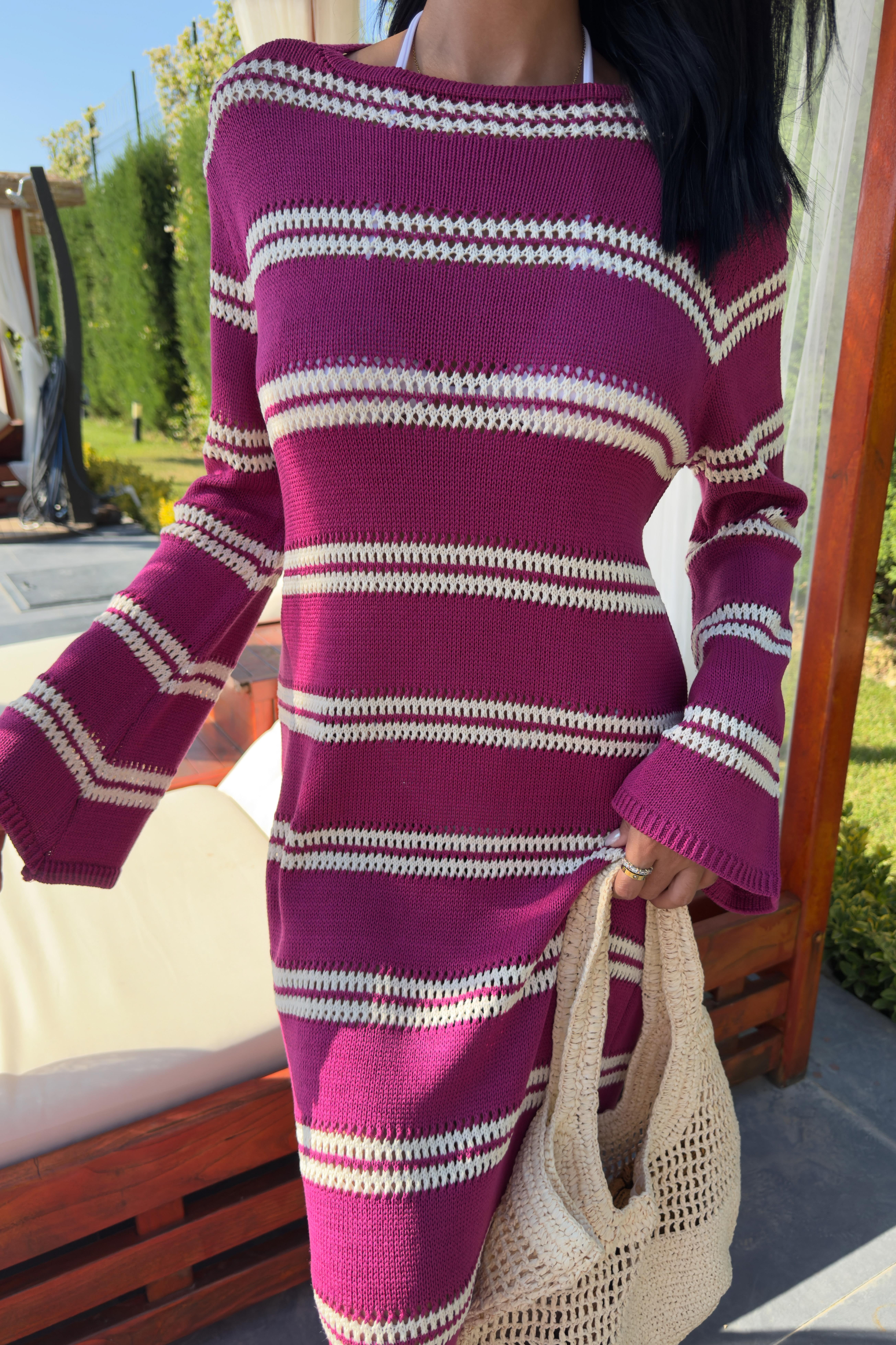 S5Y2848Backless Spanish Sleeve Knit Dress 2848
