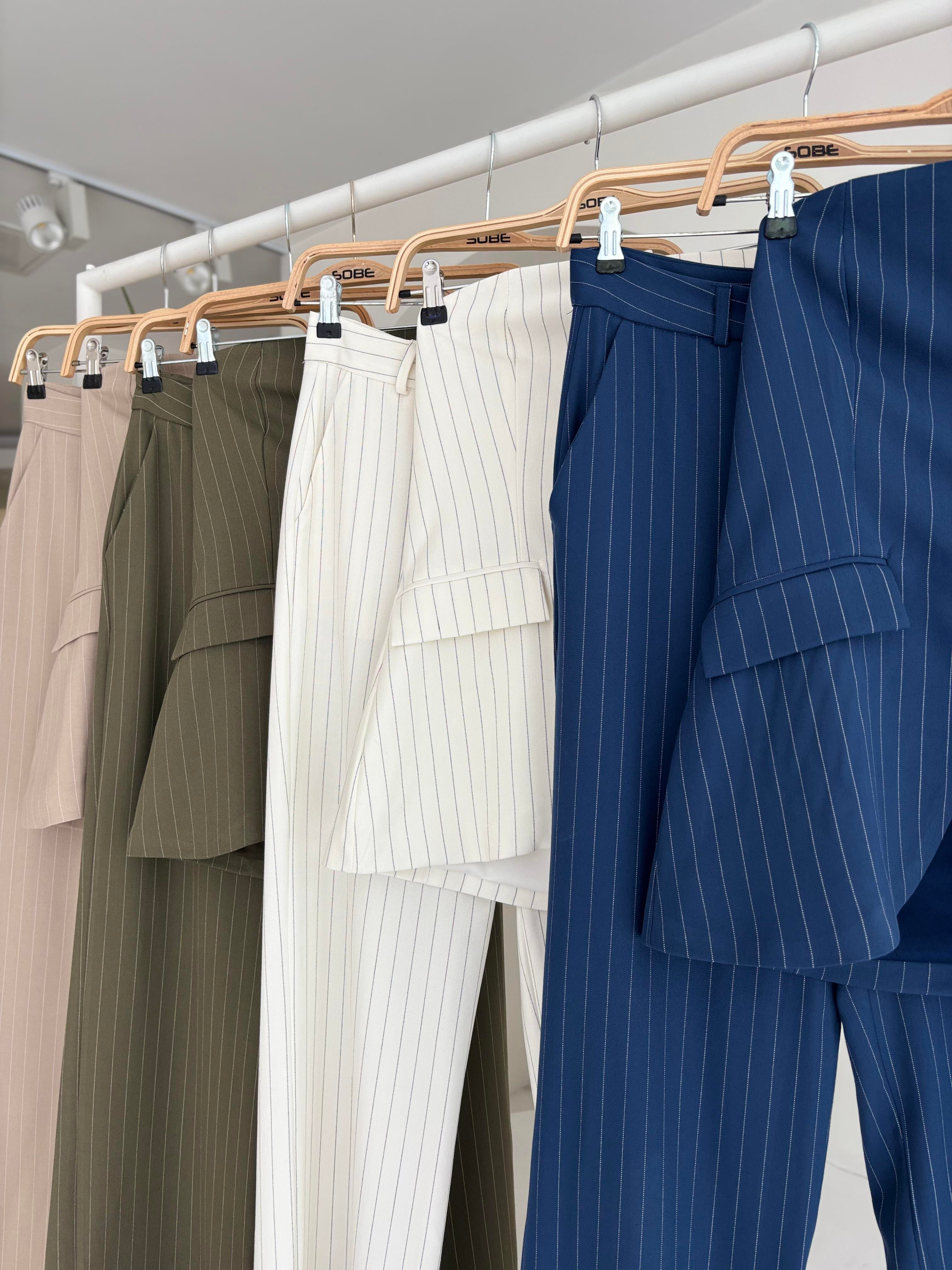 S5Y10151Straplez Büstiyerli Plazzo Pantolonlu Çizgili Takım 10151