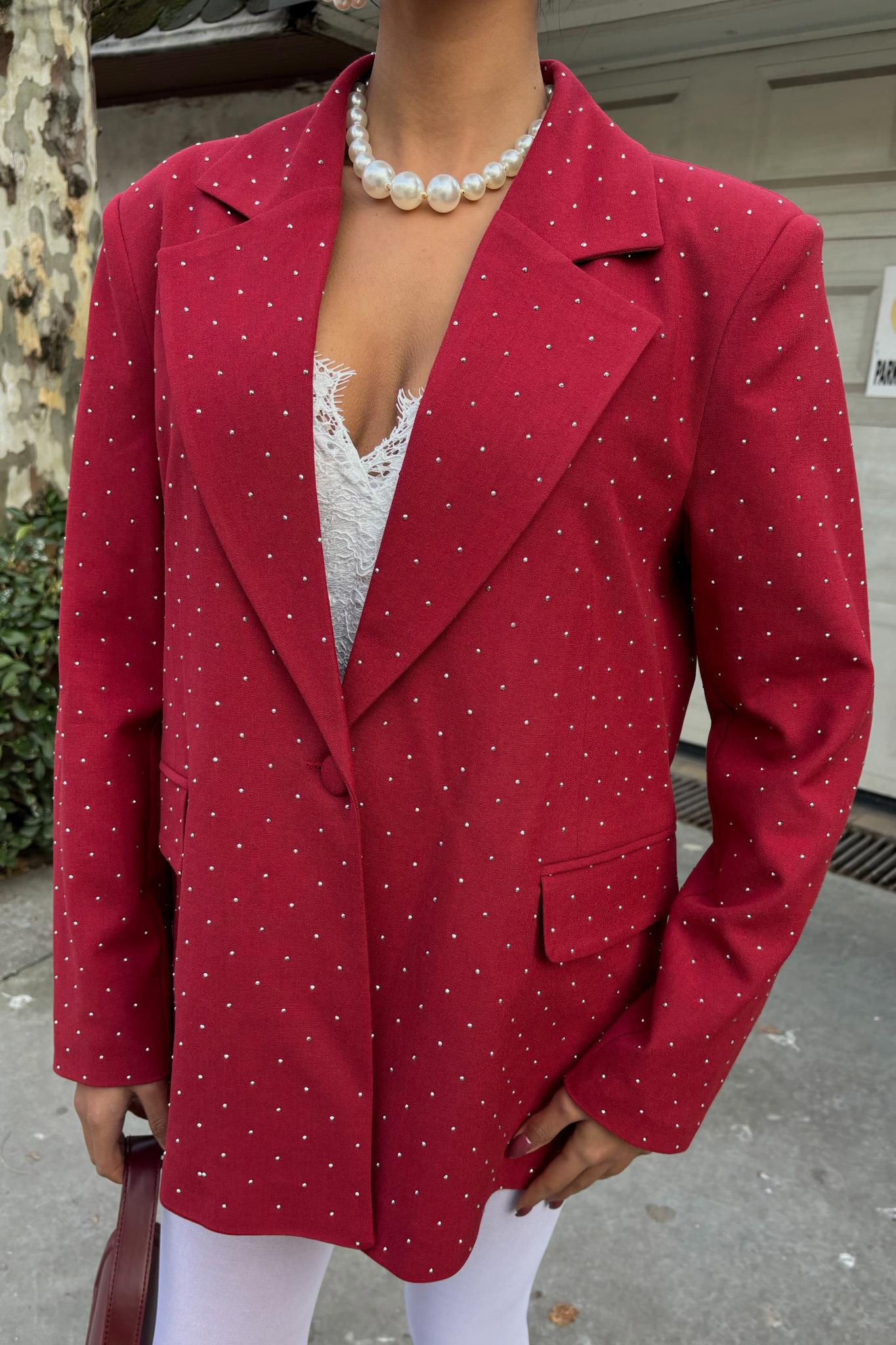 S5Y6122Taş Detaylı Premium Blazer Ceket 6122