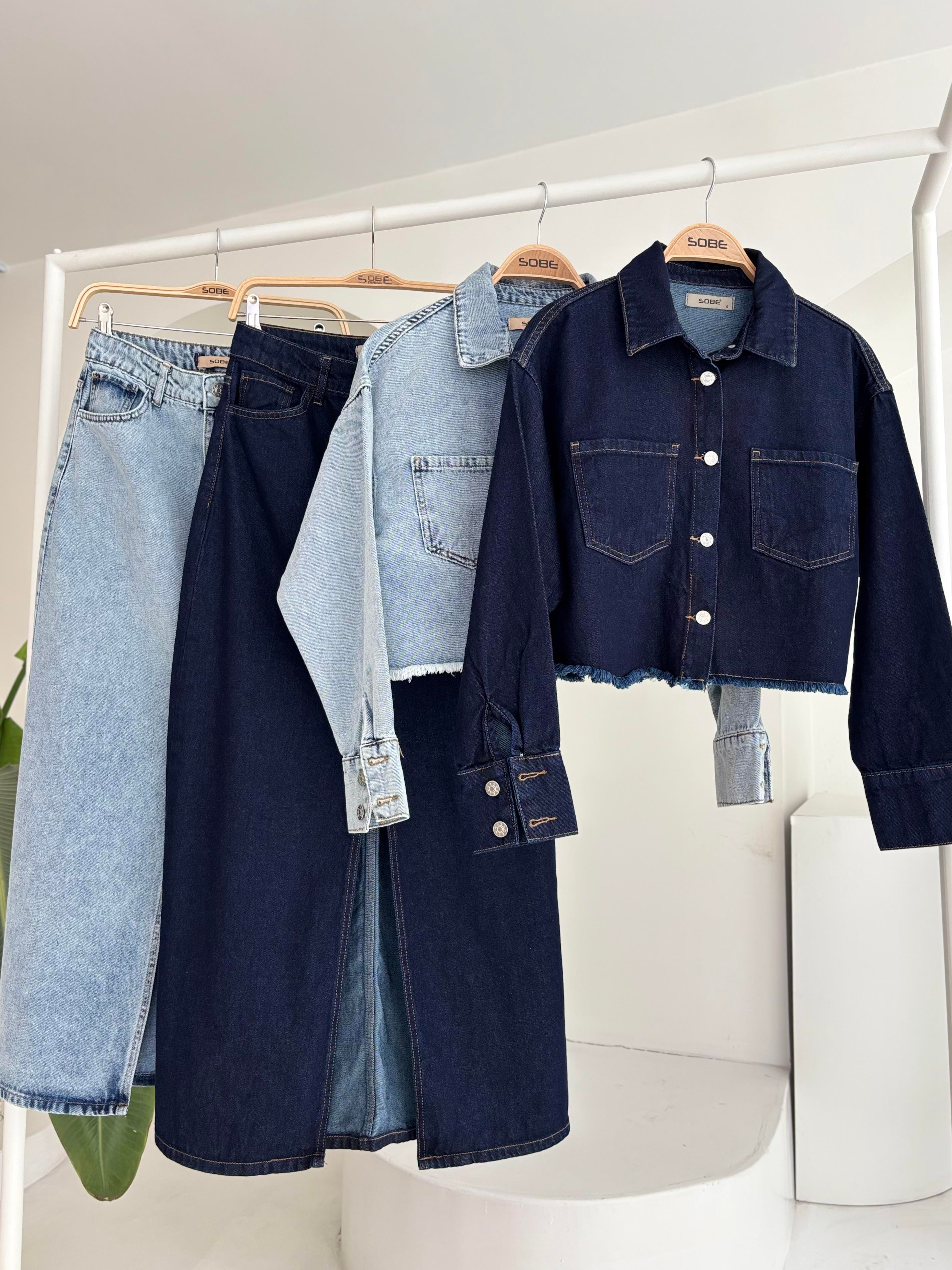 S5K9913Veronika Slit Denim Suit 9913
