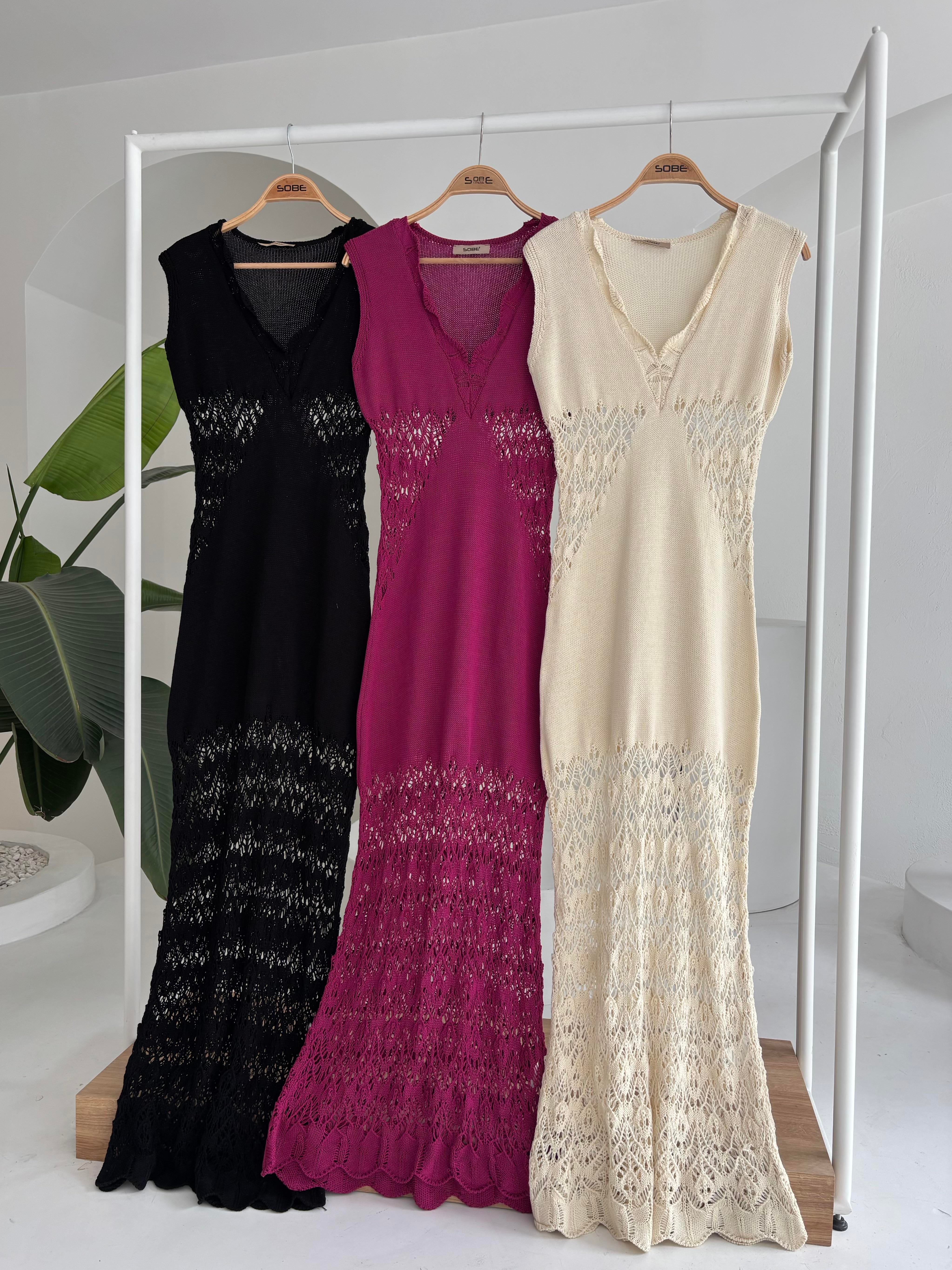 S5Y2837Wavy Collar Openwork Detail Knitwear Suit 2837
