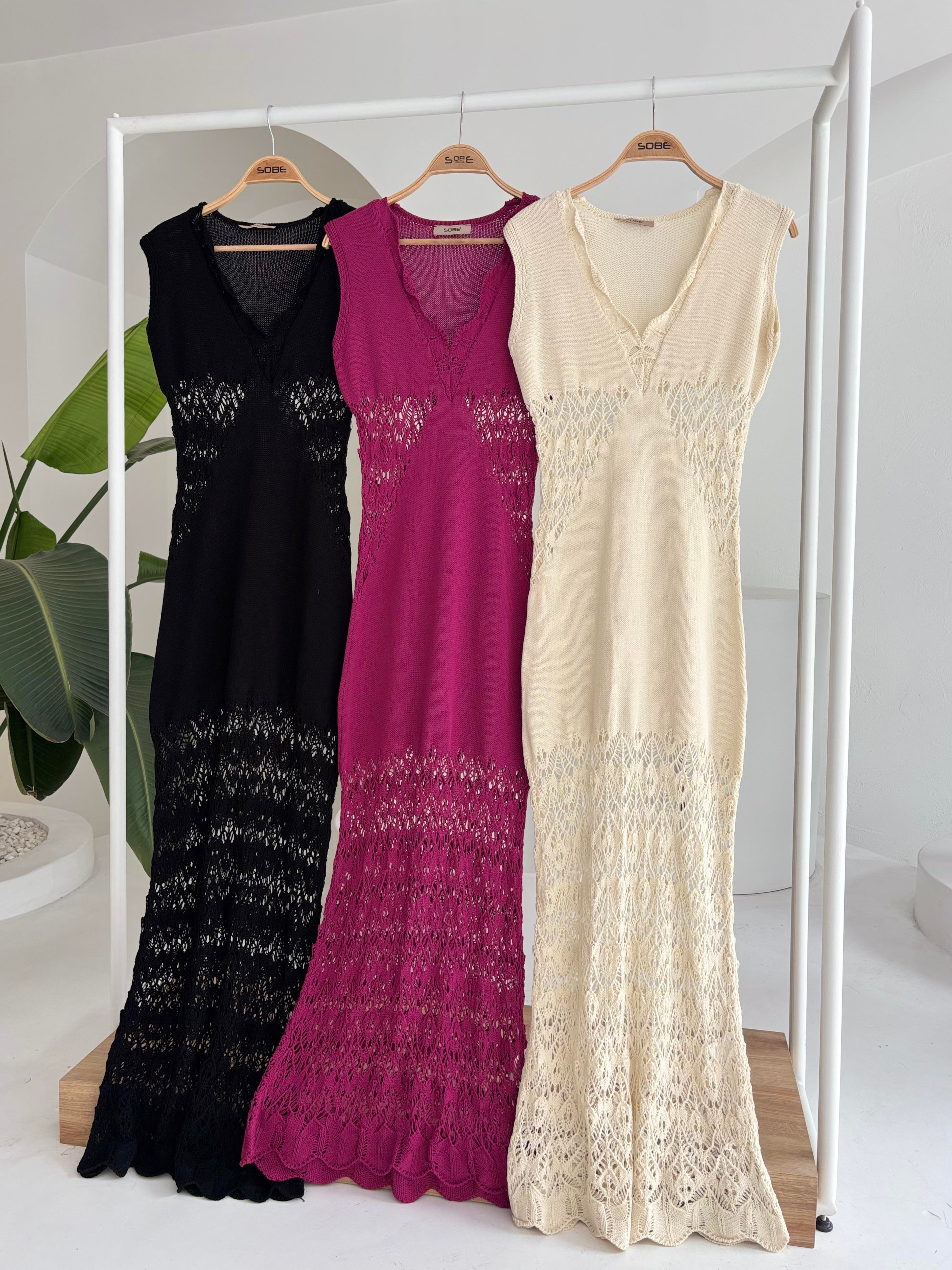 S5Y2837Wavy Collar Openwork Detail Knitwear Suit 2837