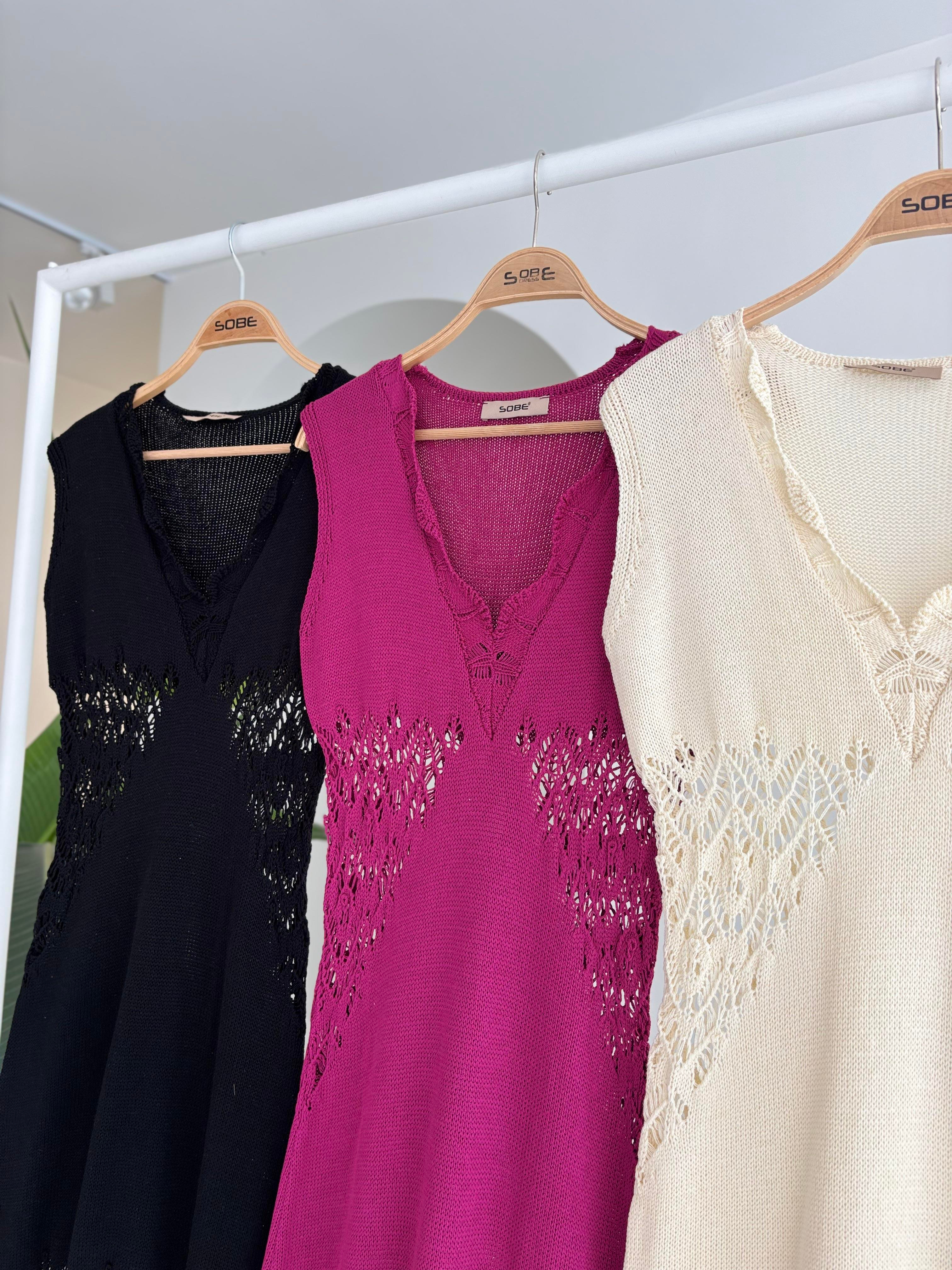 S5Y2837Wavy Collar Openwork Detail Knitwear Suit 2837