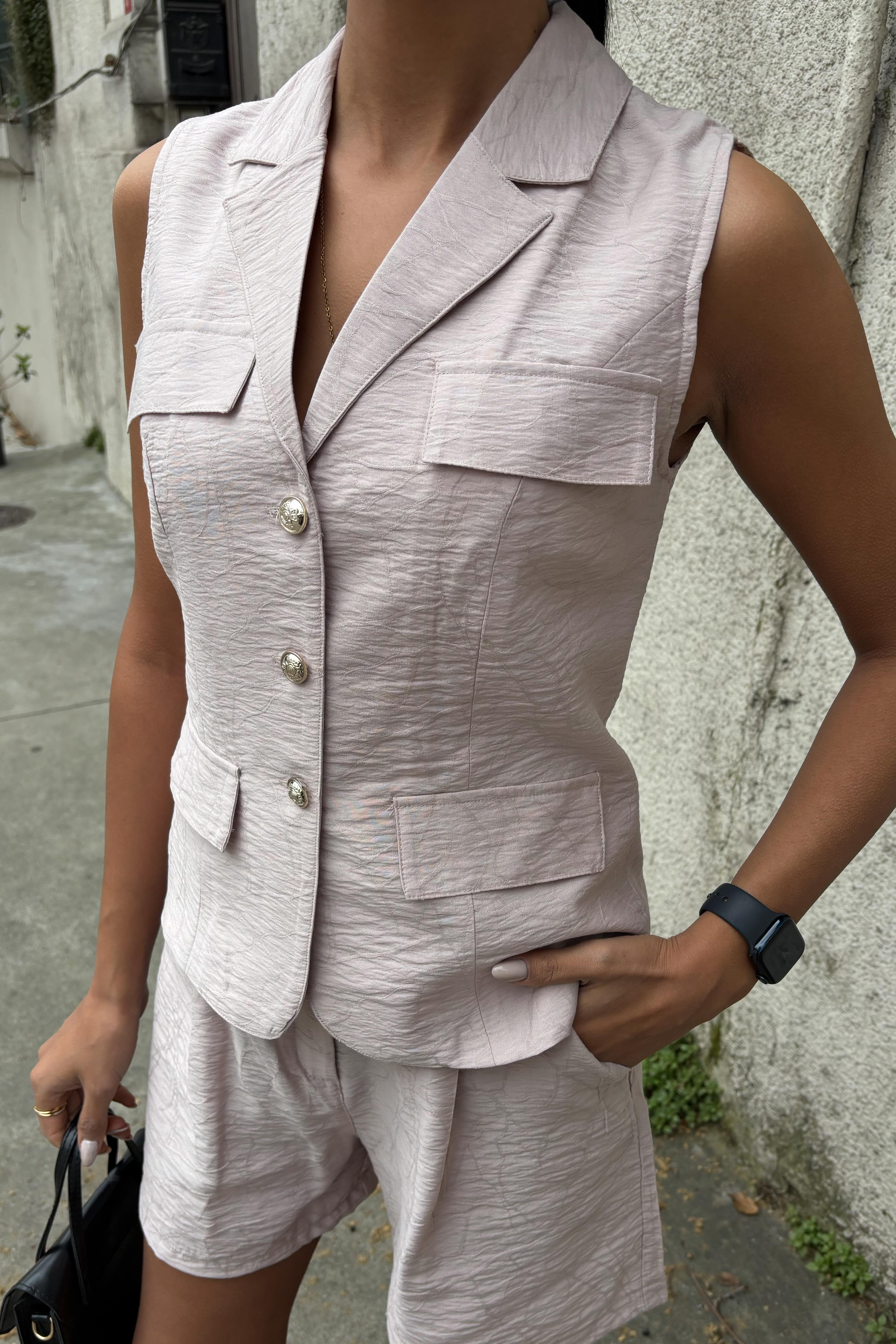 S5Y10156Vest Shorts Viscose Suit 10156-17