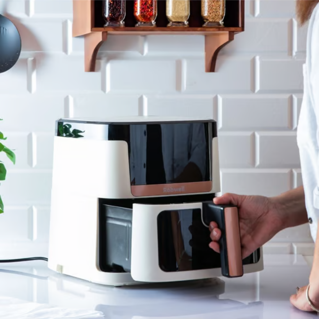 Robwell Sr81 Yeni Nesil Renkli Menü 12 Pişirme Ayarlı 1800W Akıllı Sesli Uyarı 7lt Air Fryer