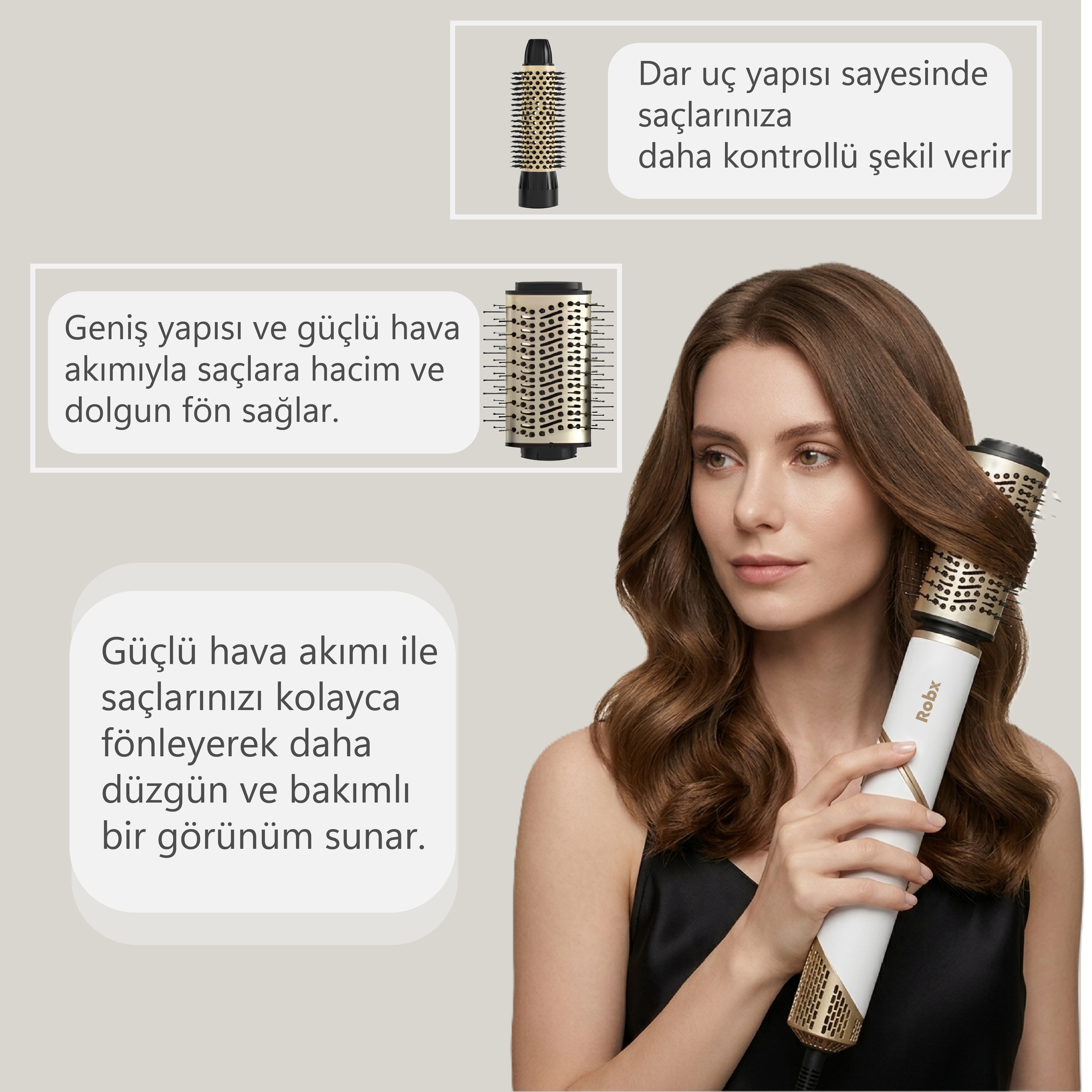 Robx 7 IN 1 Saç Şekillendirme Ve Kurutma 