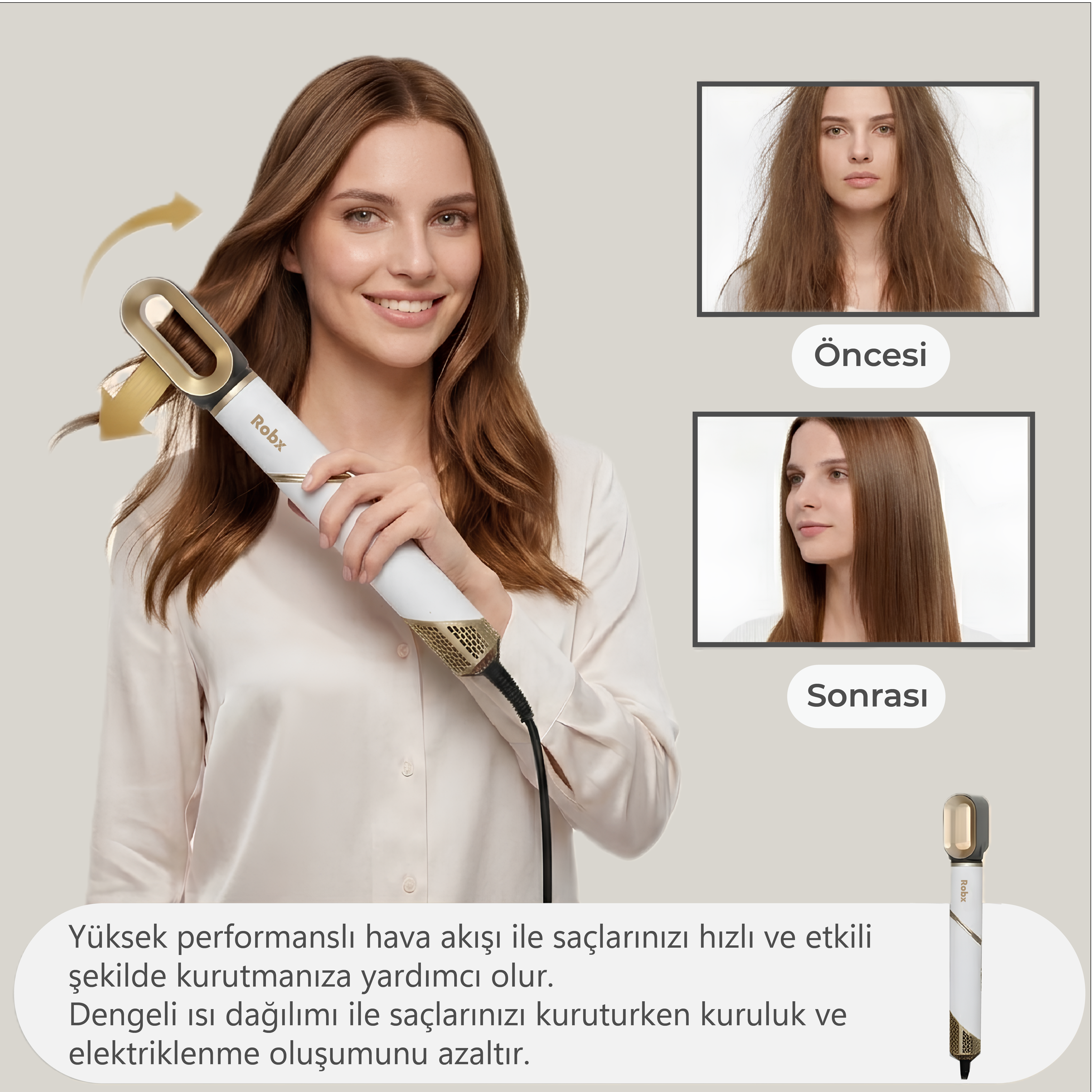Robx 7 IN 1 Saç Şekillendirme Ve Kurutma 