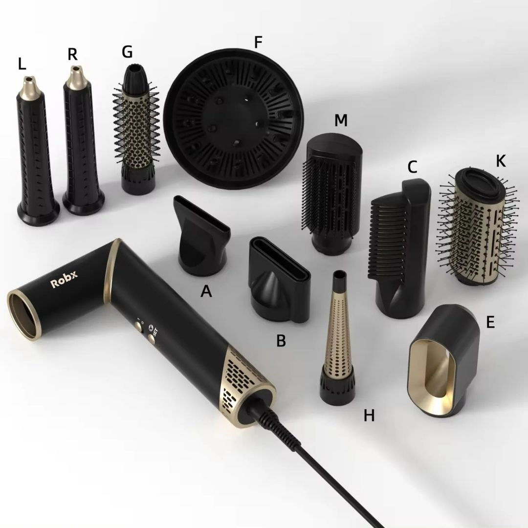 Robx 818 Saç Şekillendirme Seti | 11'i 1 Arada (Outlet)