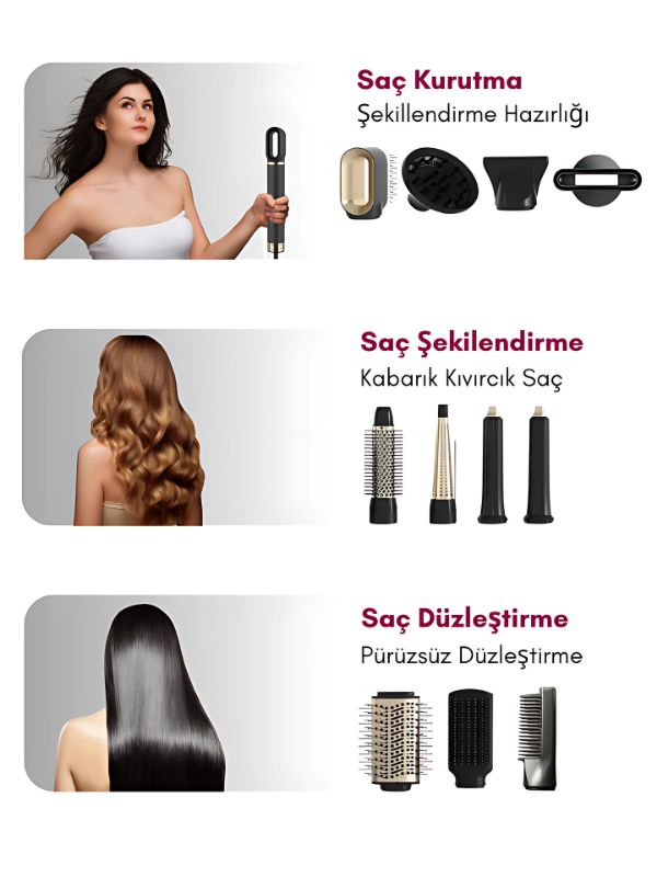 Robx 818 Airwrap 11 In 1 Saç Şekillendirme Ve Kurutma Çok Fonksiyonlu Ultra Set