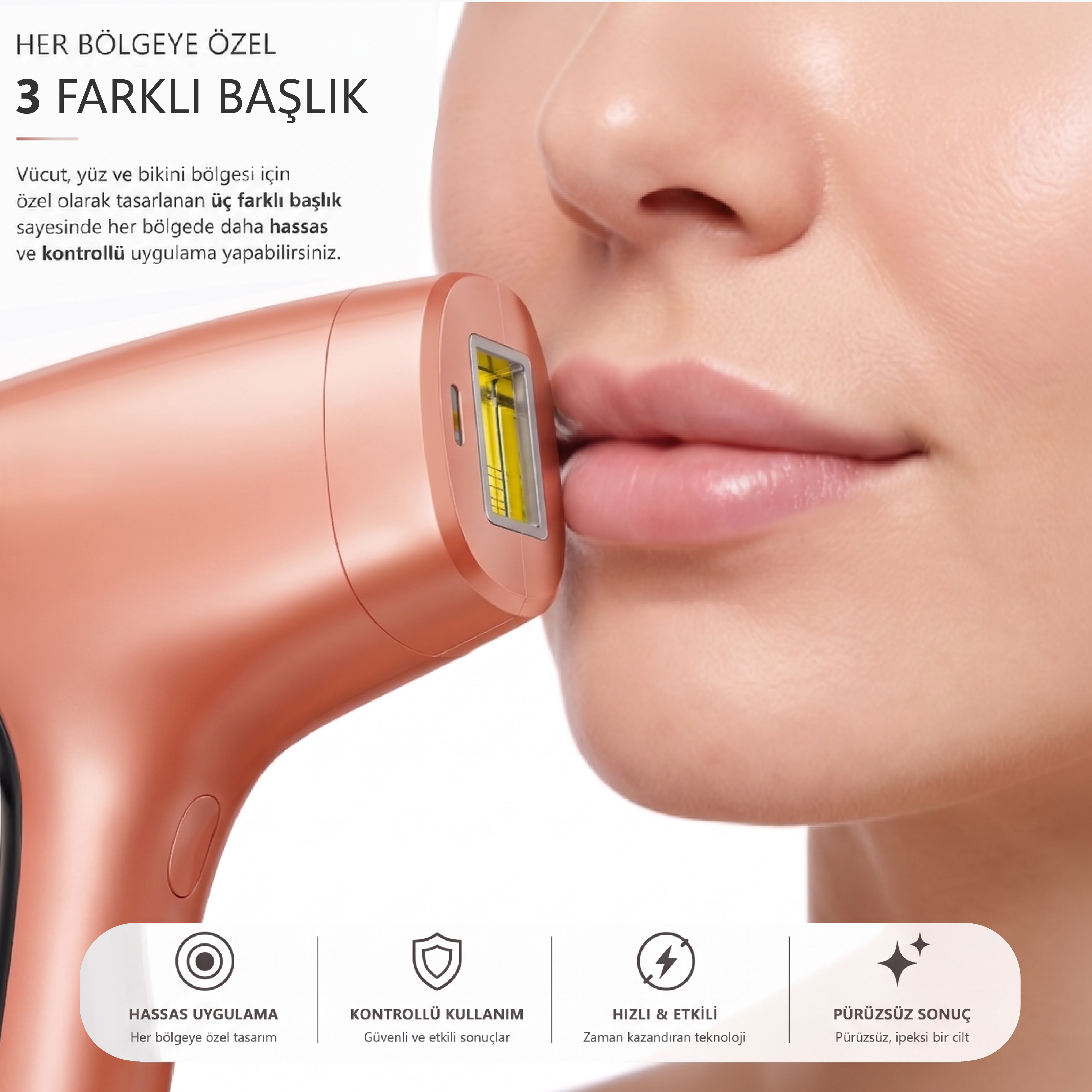Robx A05 Ipl 3 Milyon Atım Akıllı Cilt Tanıma Ultra Seri Atım Ipl Cihazı Turuncu 