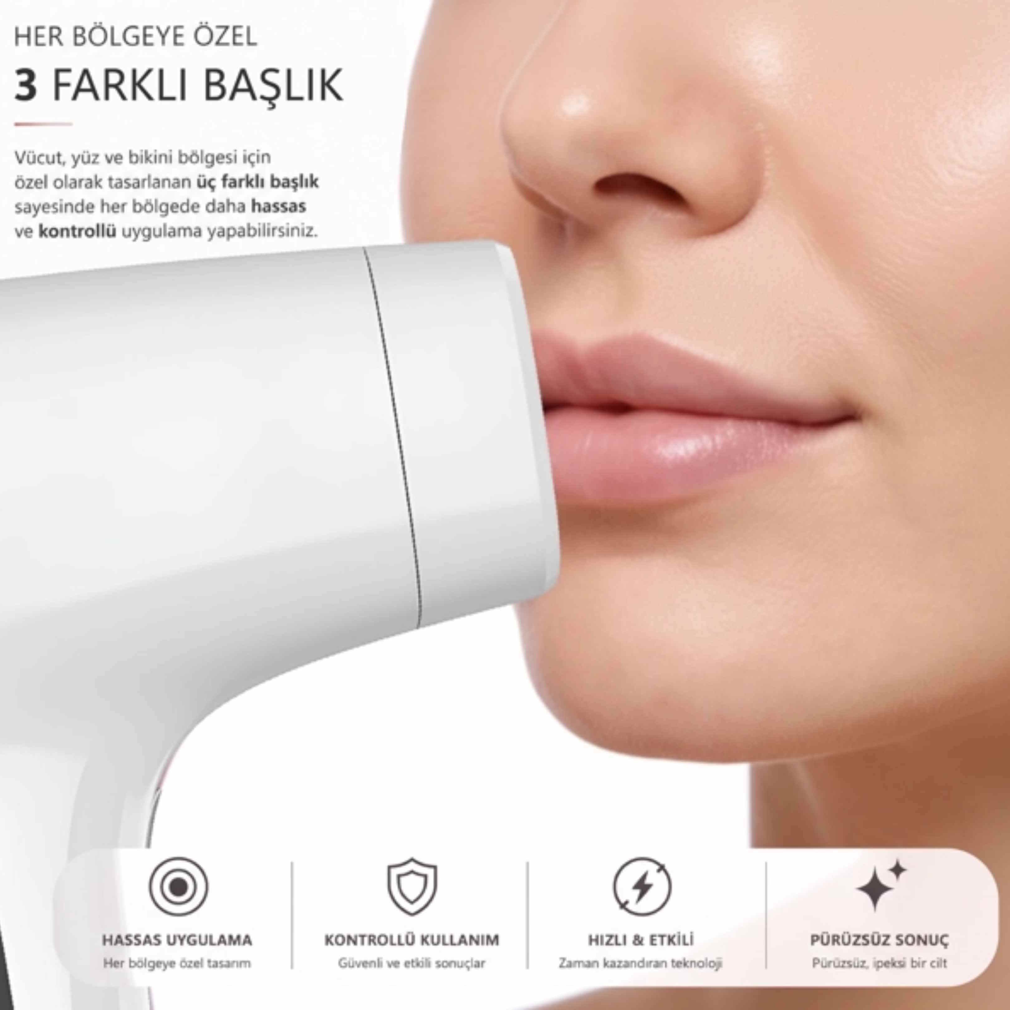 Robx A05 Ipl 3 Milyon Atım Akıllı Cilt Tanıma Ultra Seri Atım Ipl Cihazı Beyaz