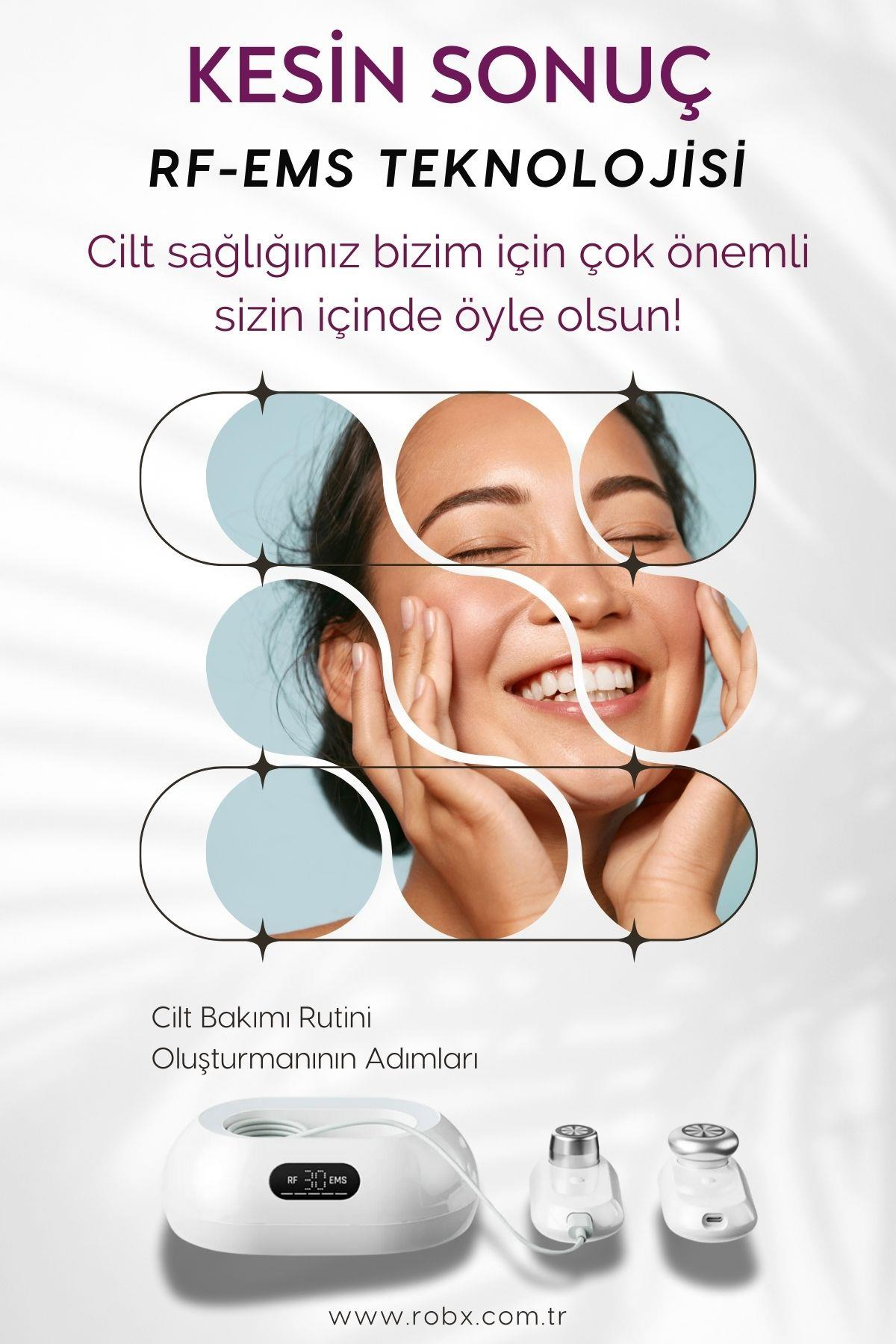 Robx A07 Yeni Nesil Rf-EMS Cilt Sıkılaştırıcı Sarkma Sivilce Ve Kırışıklık Giderici Yüz ve Vücut Aleti
