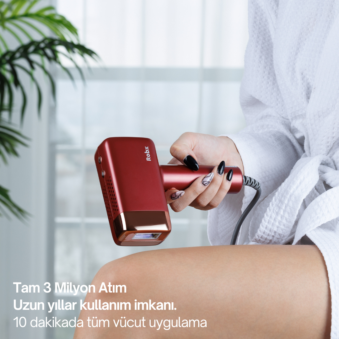 Robx A2024 Yeni Seri IPL 3 Milyon Atım 3 Başlık Vücut+Yüz+Özel Bölge Bay-Bayan Epilasyon