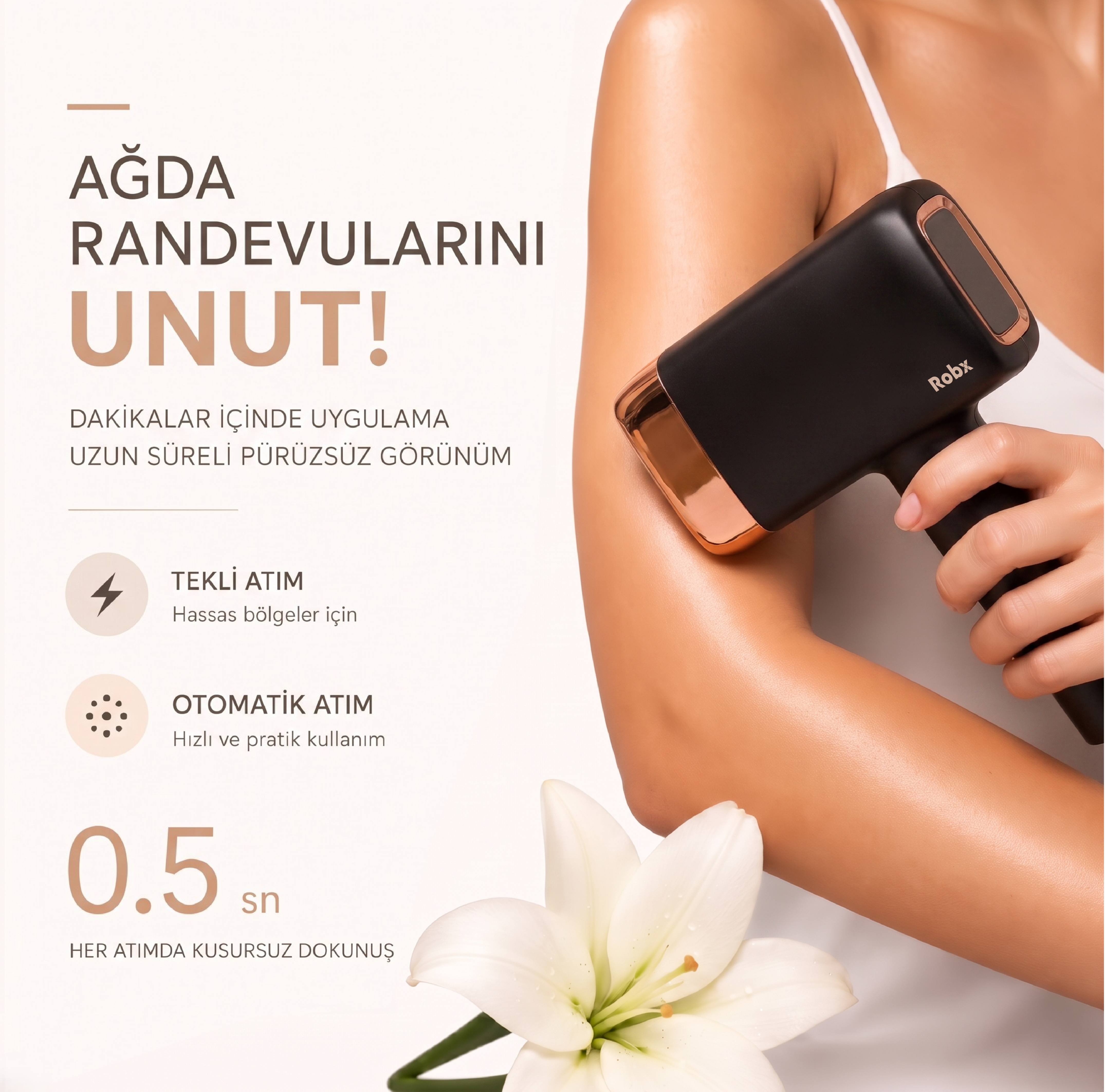 Robx A2024 Yeni Seri IPL 3 Milyon Atım Bay-Bayan IPL Cihazı Siyah