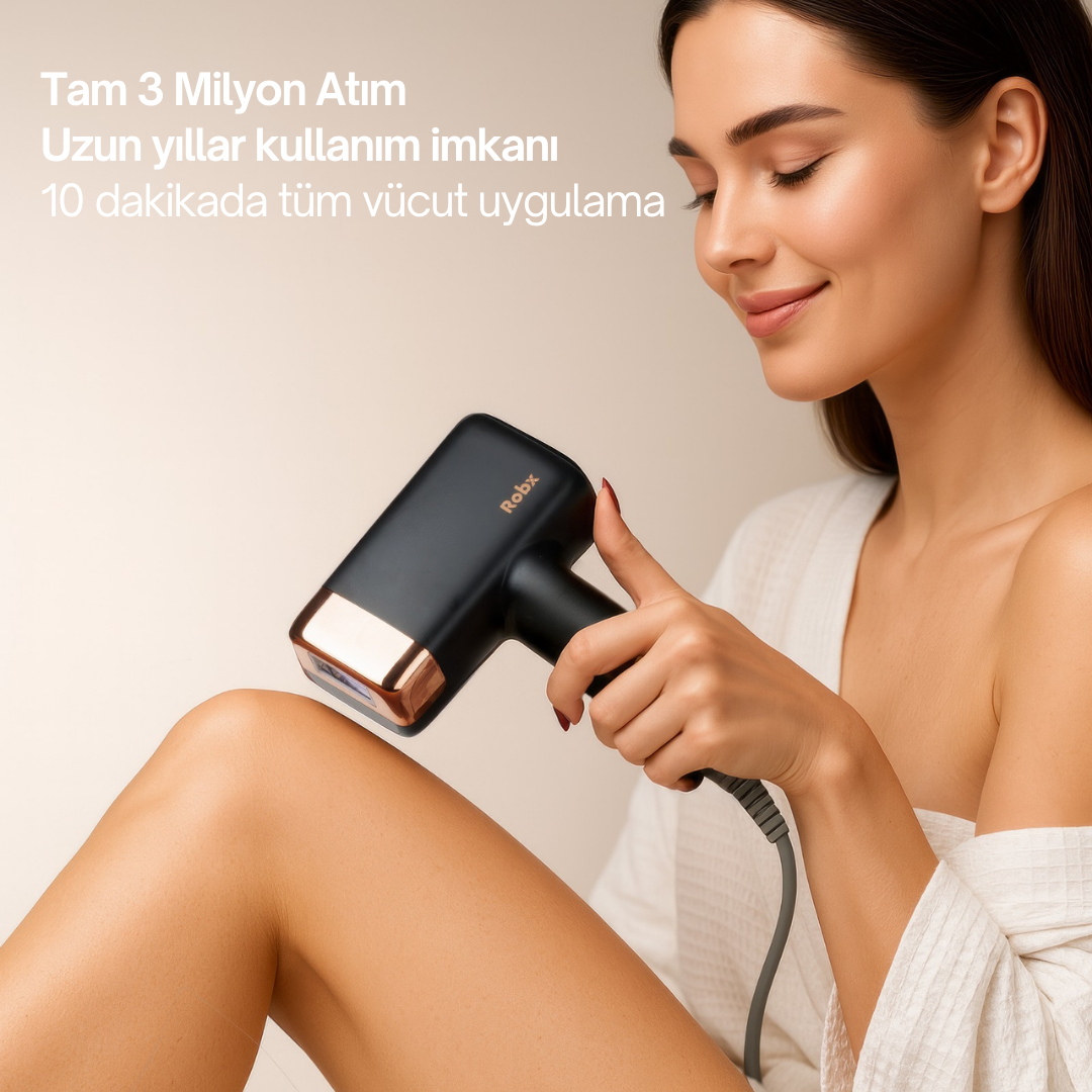 Robx A2024 Yeni Seri IPL 3 Milyon Atım 3 Başlık Vücut+Yüz+Özel Bölge Bay-Bayan EpiLasyon