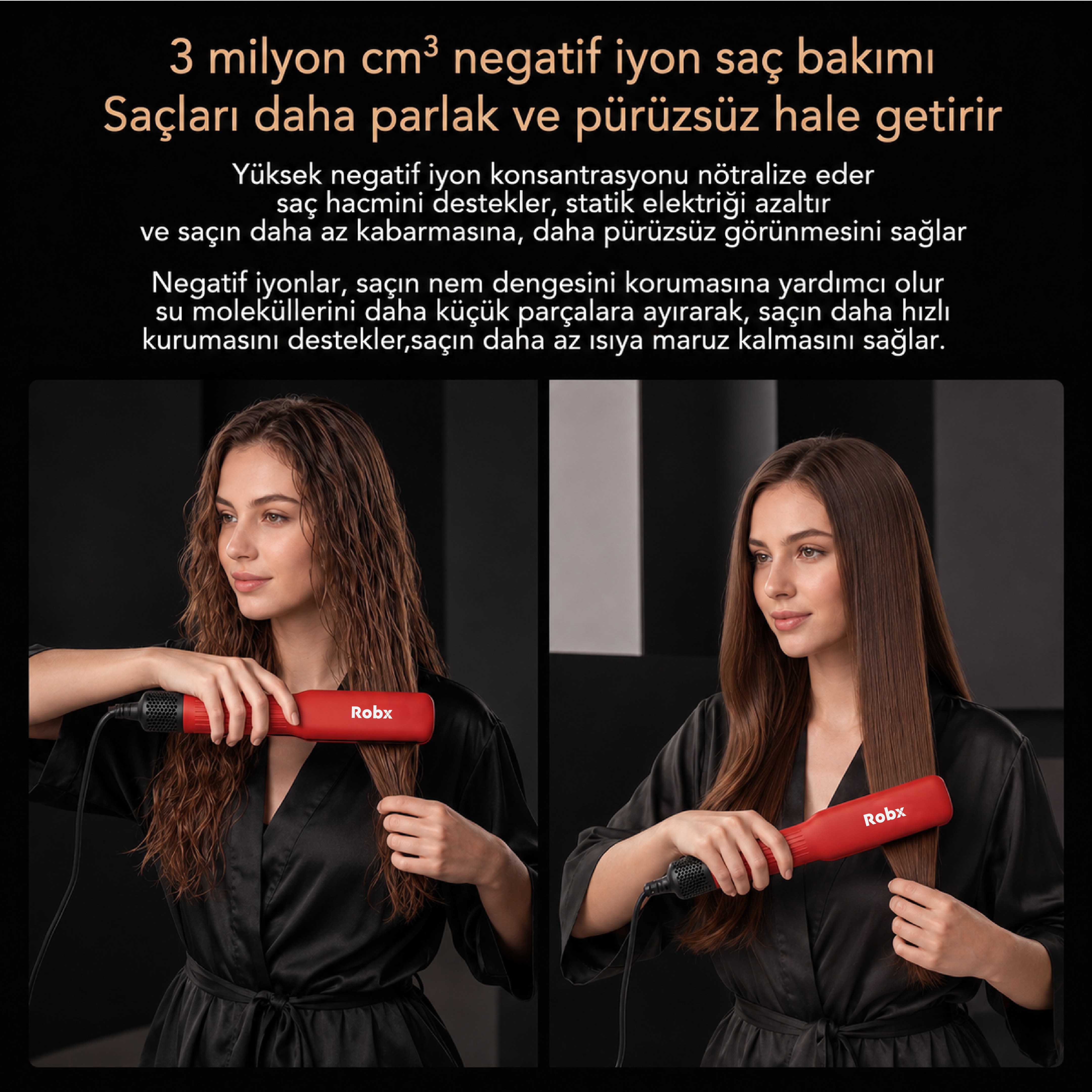 Robx Airflow Islak Ve Kuru Hava Üflemeli Saç Düzleştirici