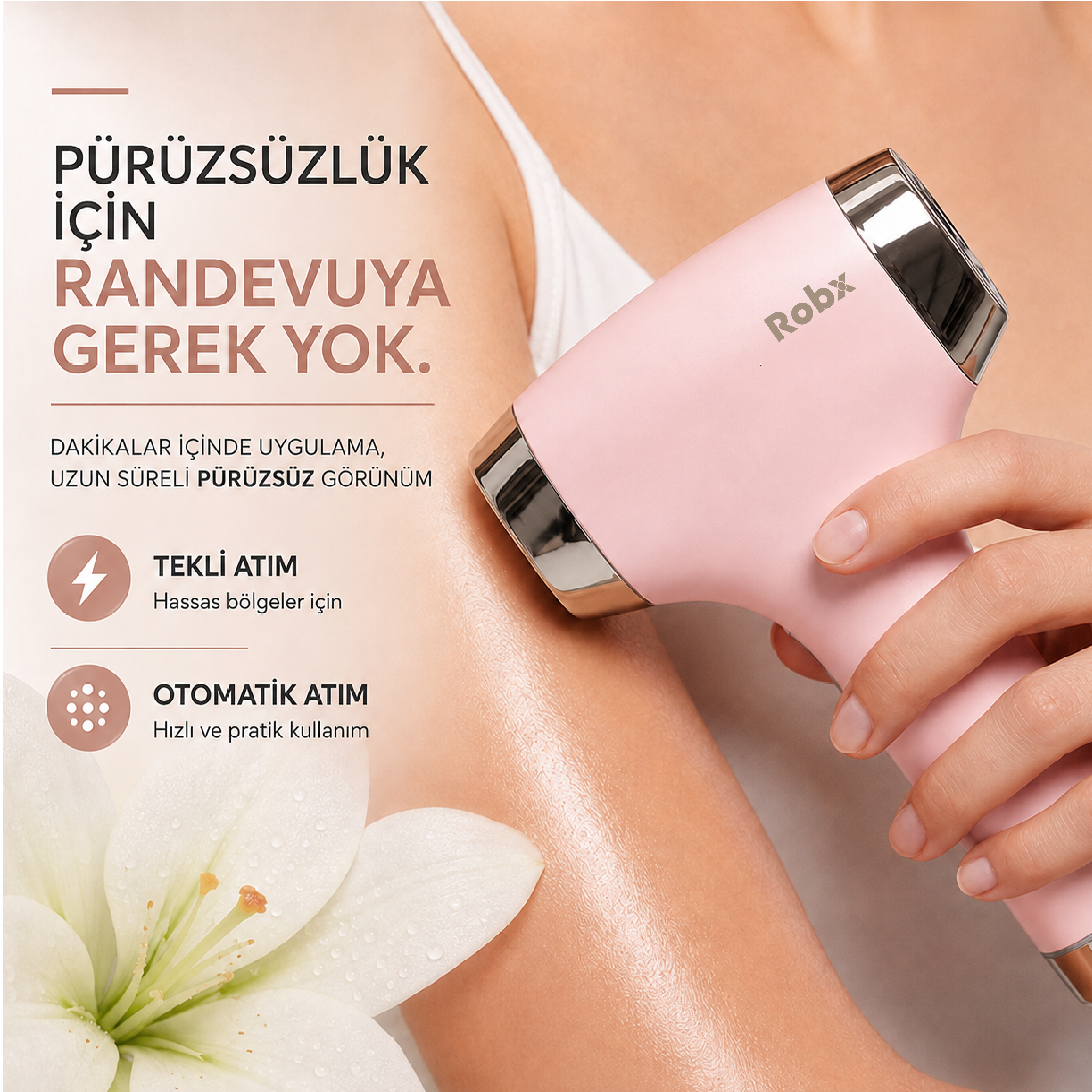 Robx Buz Soğutmalı IPL Lazer Epilasyon Cihazı - Akne, Cilt Gençleştirme ve Hassas Bölge Başlıklı 9 Seviye