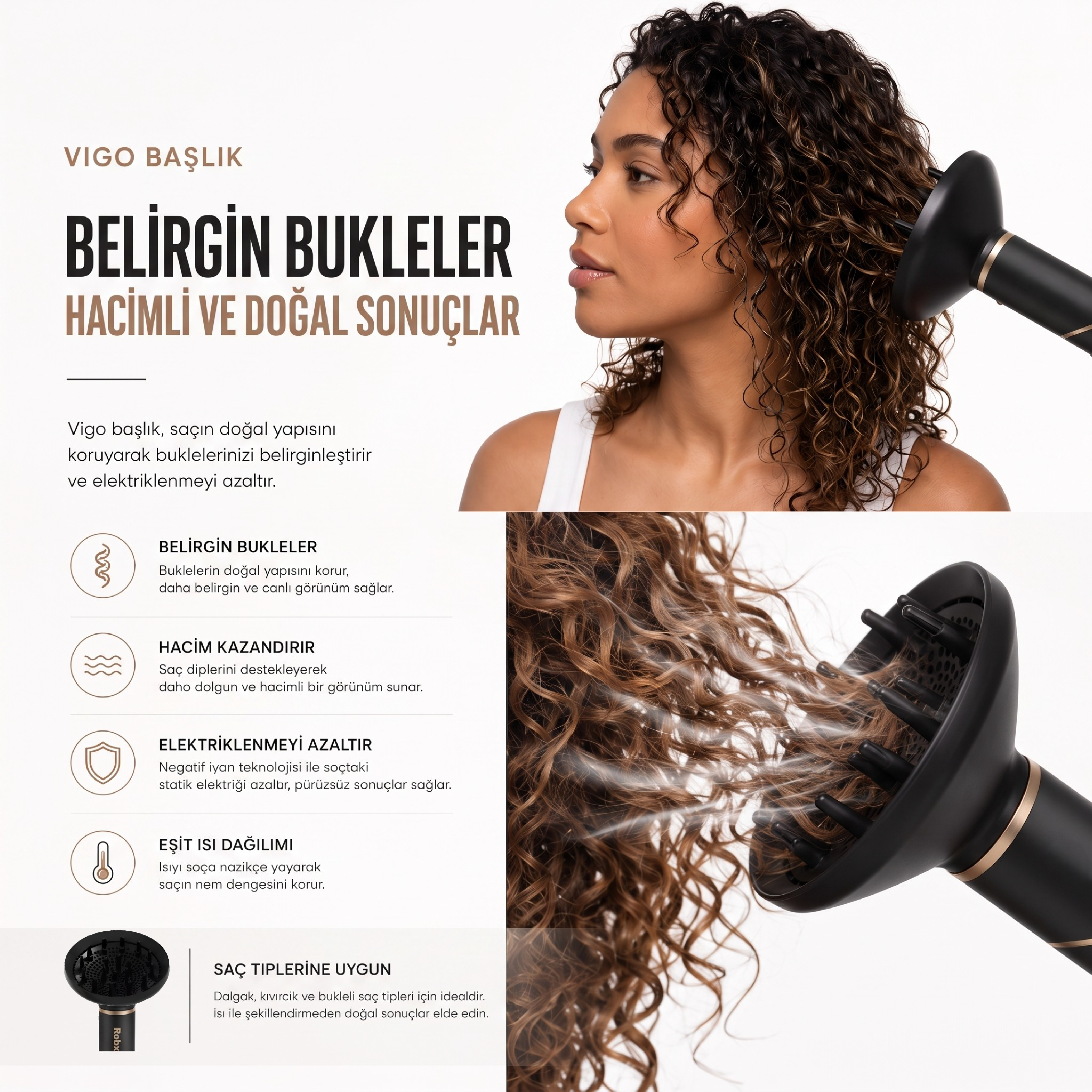 Robx Multi-Styler 10 IN 1 Arada İyonik Saç Şekillendirici Set Siyah