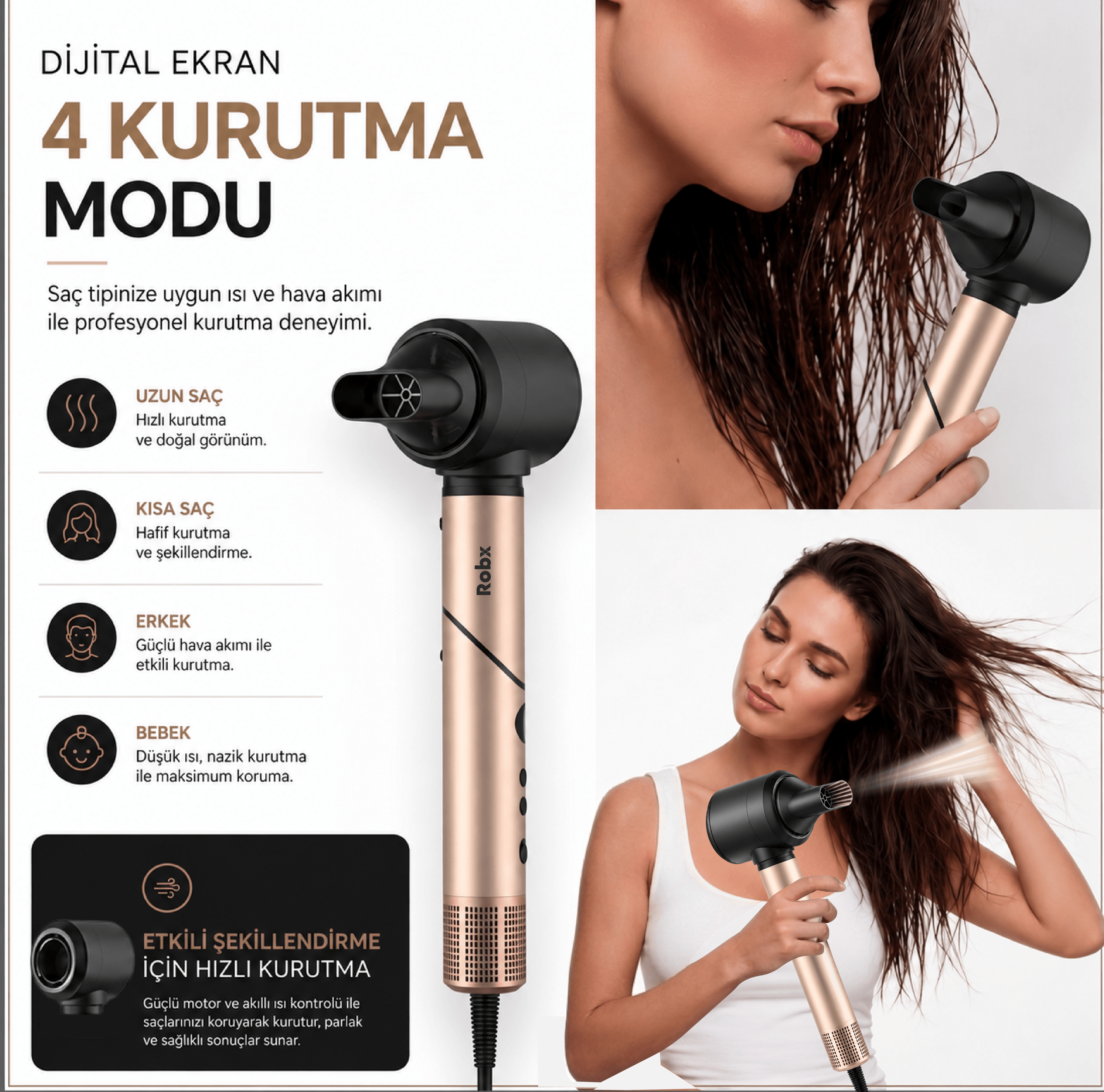 Robx Multi-Styler 10 IN 1 Arada İyonik Saç Şekillendirici Set