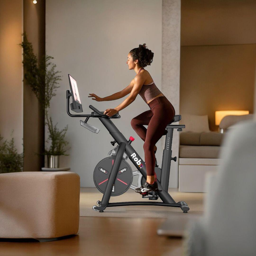 Robx S20 Smart Spin Bike Fhd 22 Inç Ekran Hoparlör Ses Sistemi Wifi Bluetooth Kondisyon Bisikleti