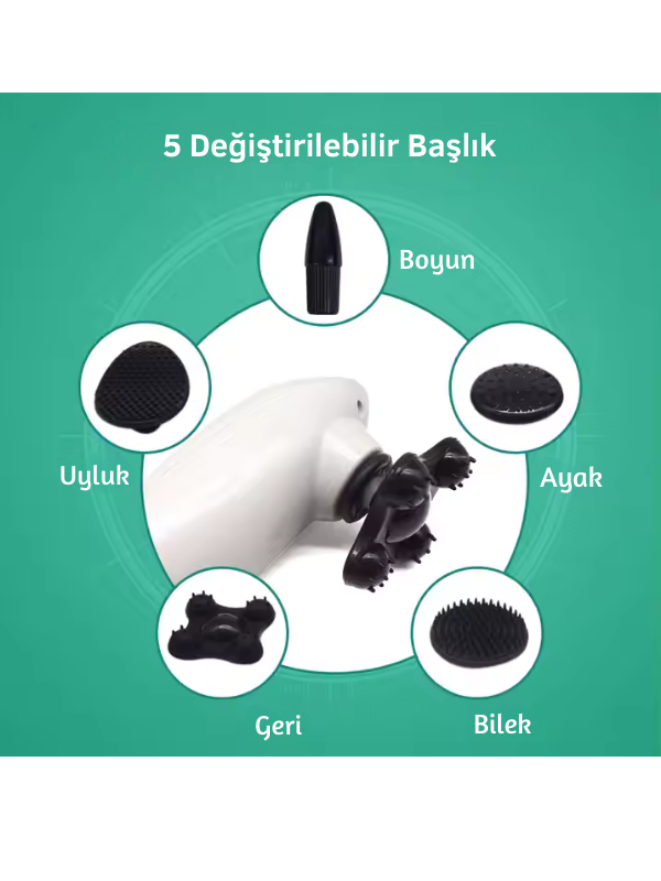 ROBX S426 Titreşimli 5 Başlıklı Mini Şarjlı Vücut Masaj Aleti