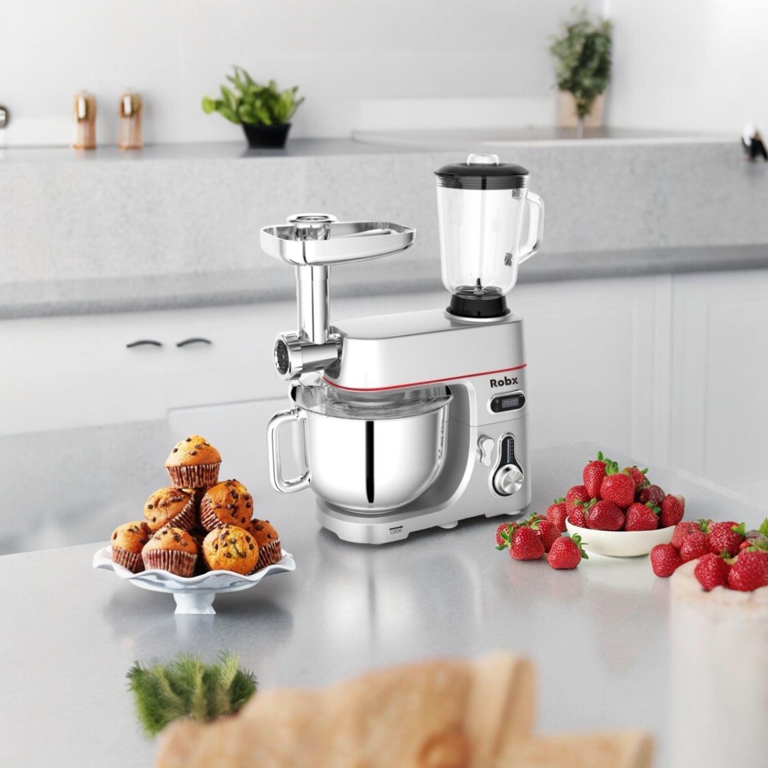 Robx Sr50 Döküm Gövde 7 Litre Hamur Yoğurma Kıyma Çekme Blender Mixer Set