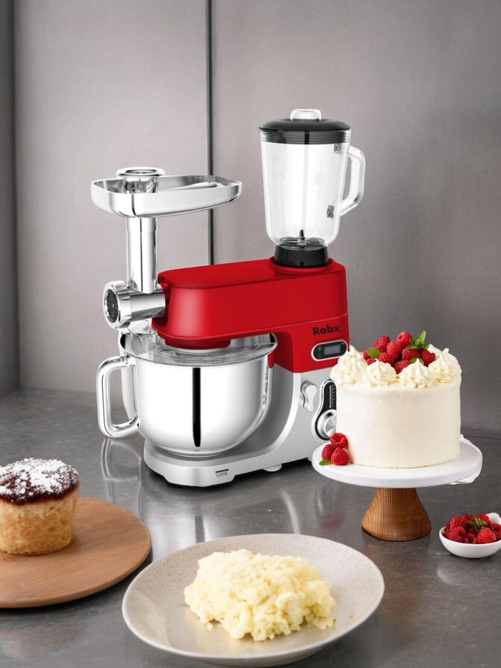 Robx Sr50 Döküm Gövde 7 Litre Hamur Yoğurma Kıyma Çekme Blender Mixer Set