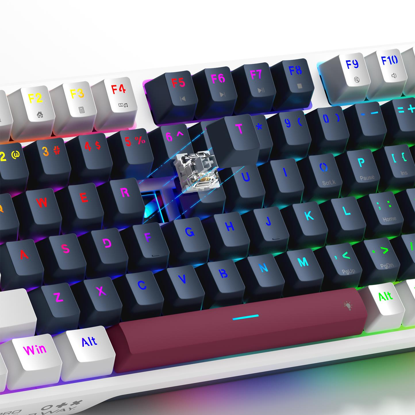 Machenike K500 Pro-B94 Kablolu Silver Switch RGB Mavi Gaming Klavye